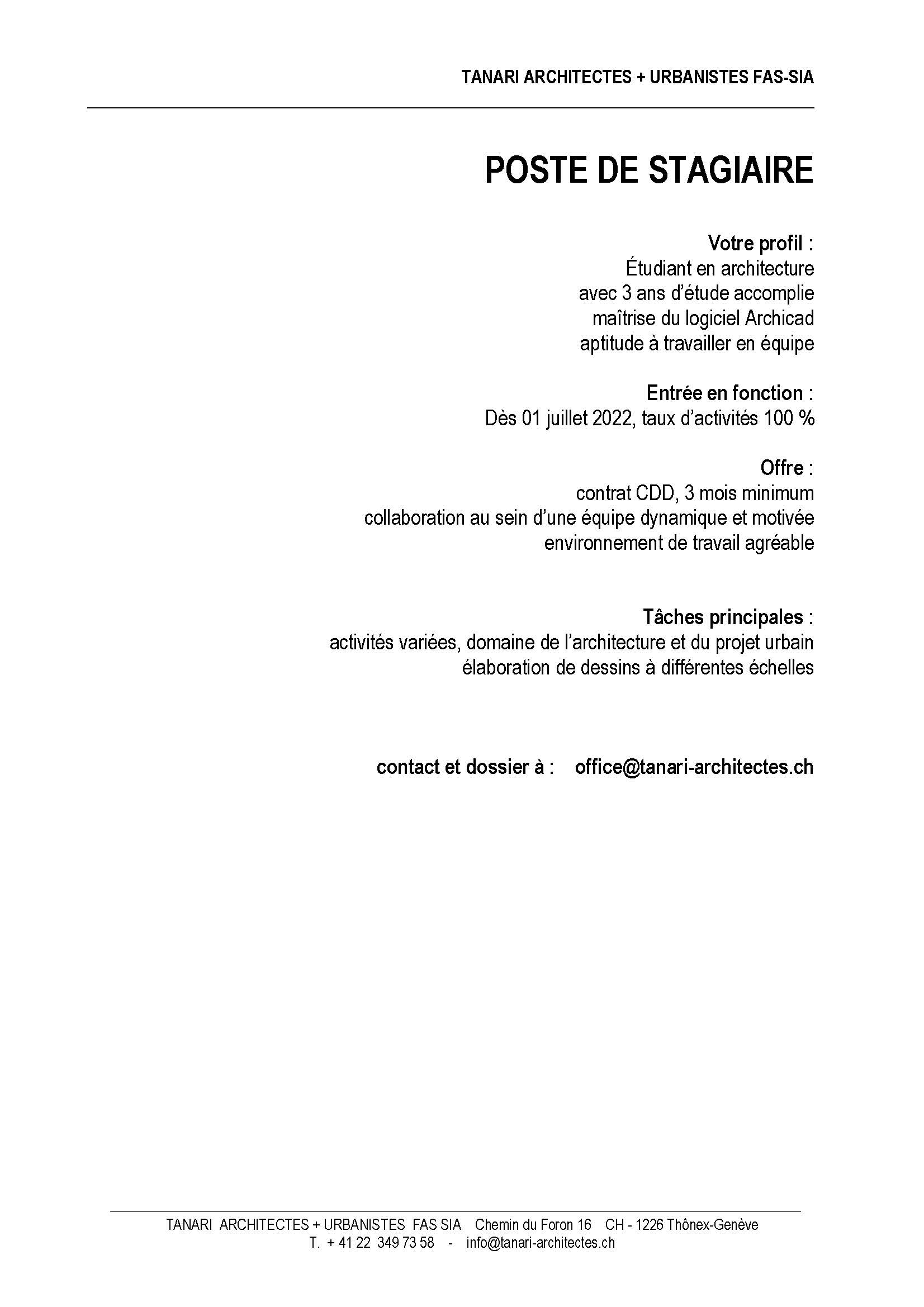 Praktium/Job Inserat