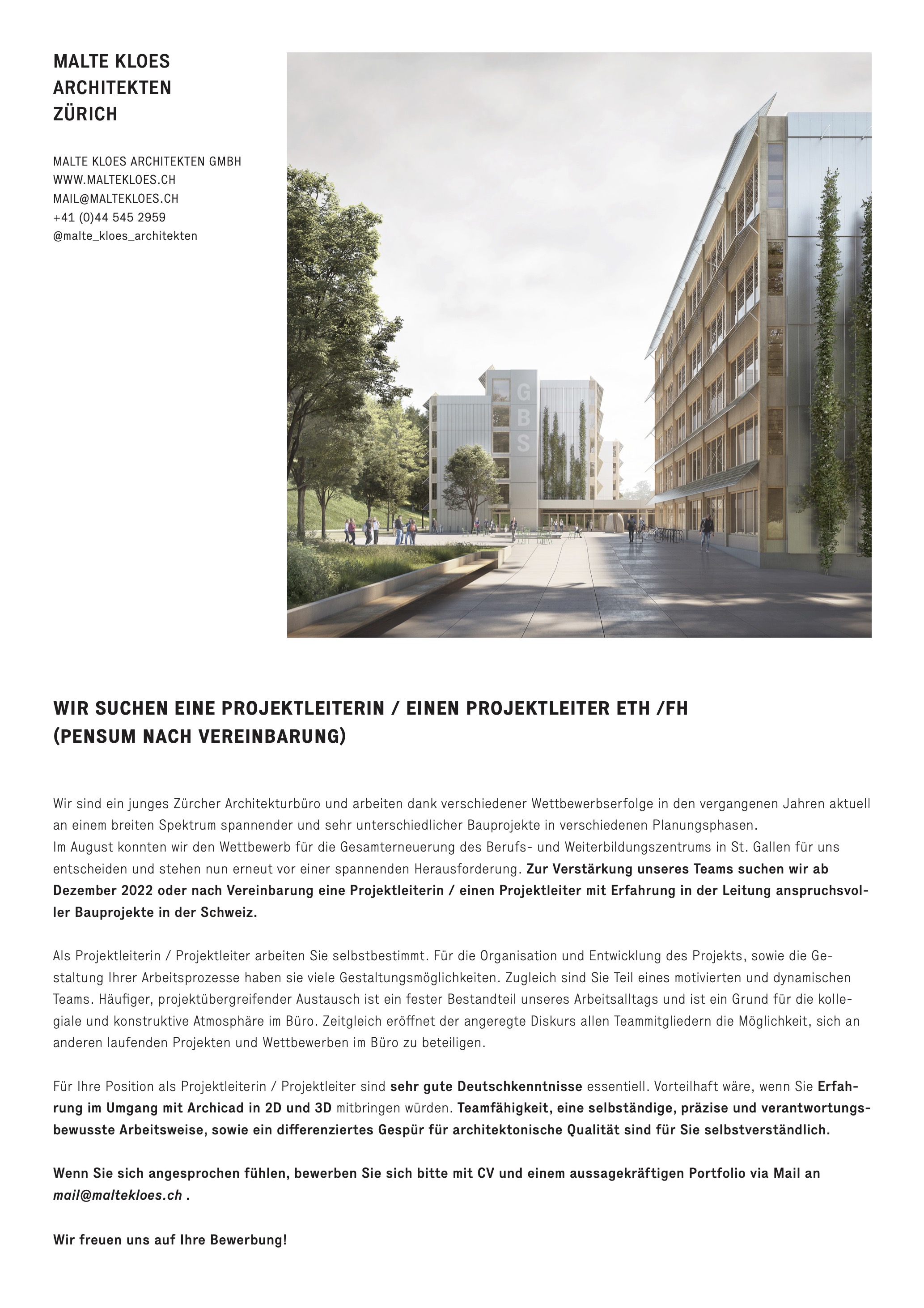 Praktium/Job Inserat