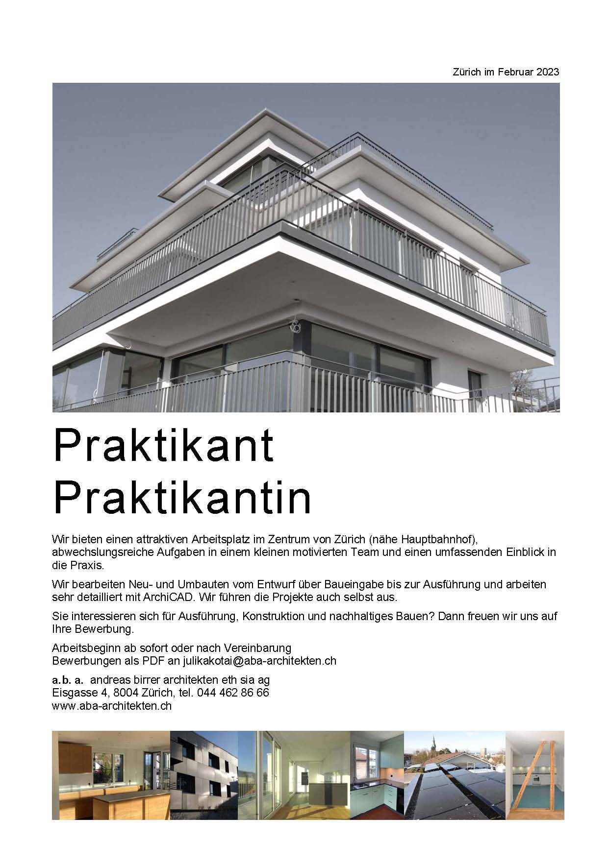 Praktium/Job Inserat