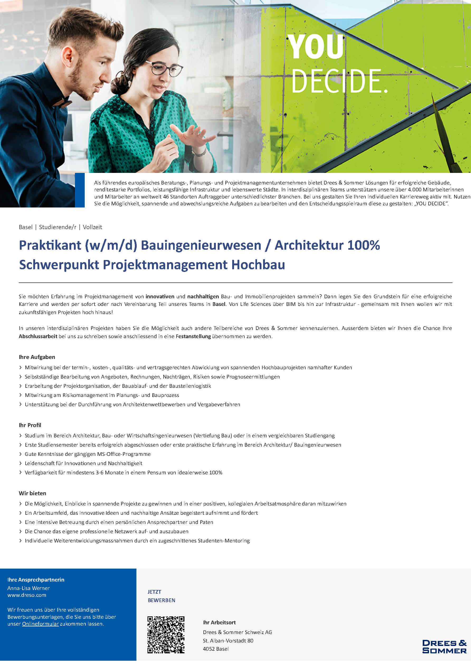 Praktium/Job Inserat