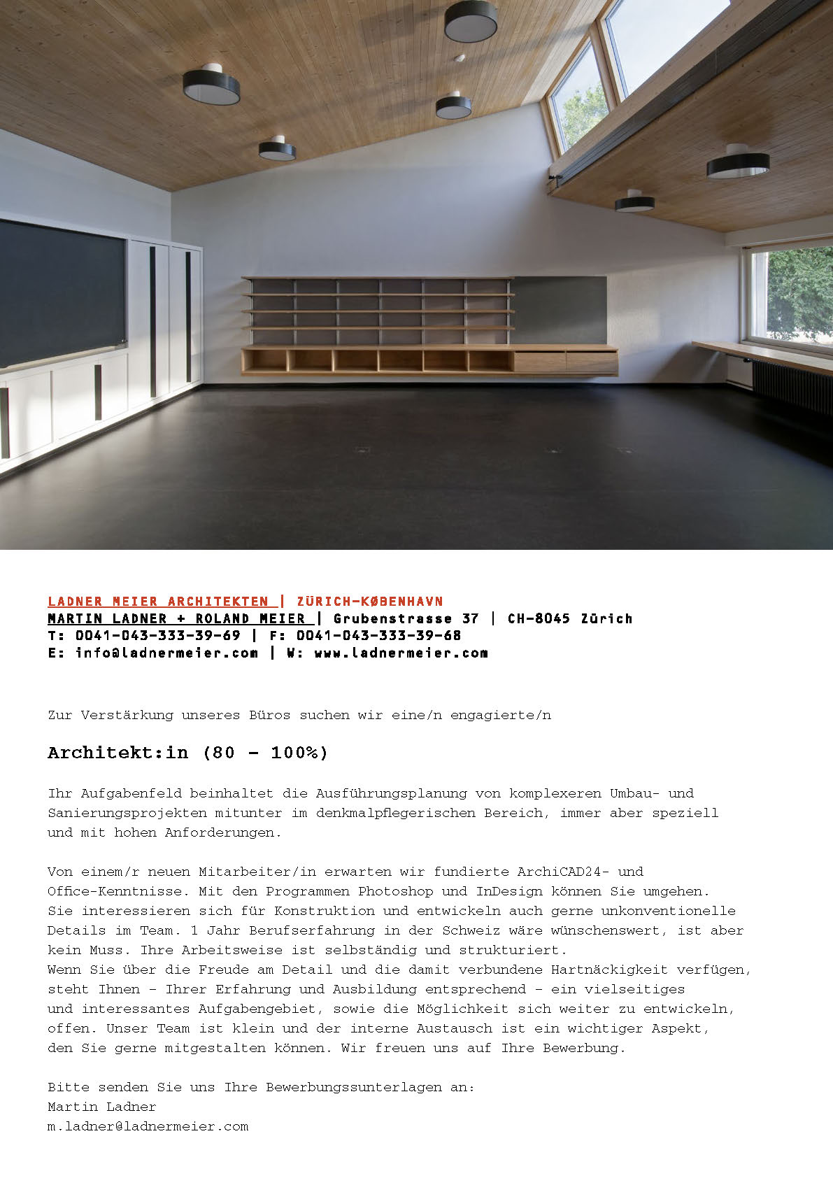 Praktium/Job Inserat