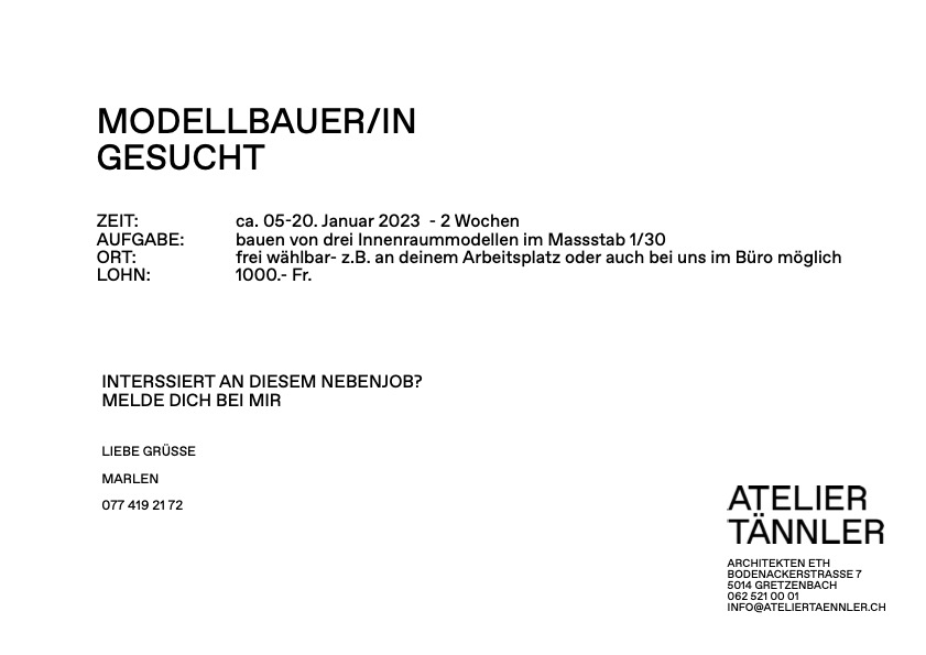 Praktium/Job Inserat