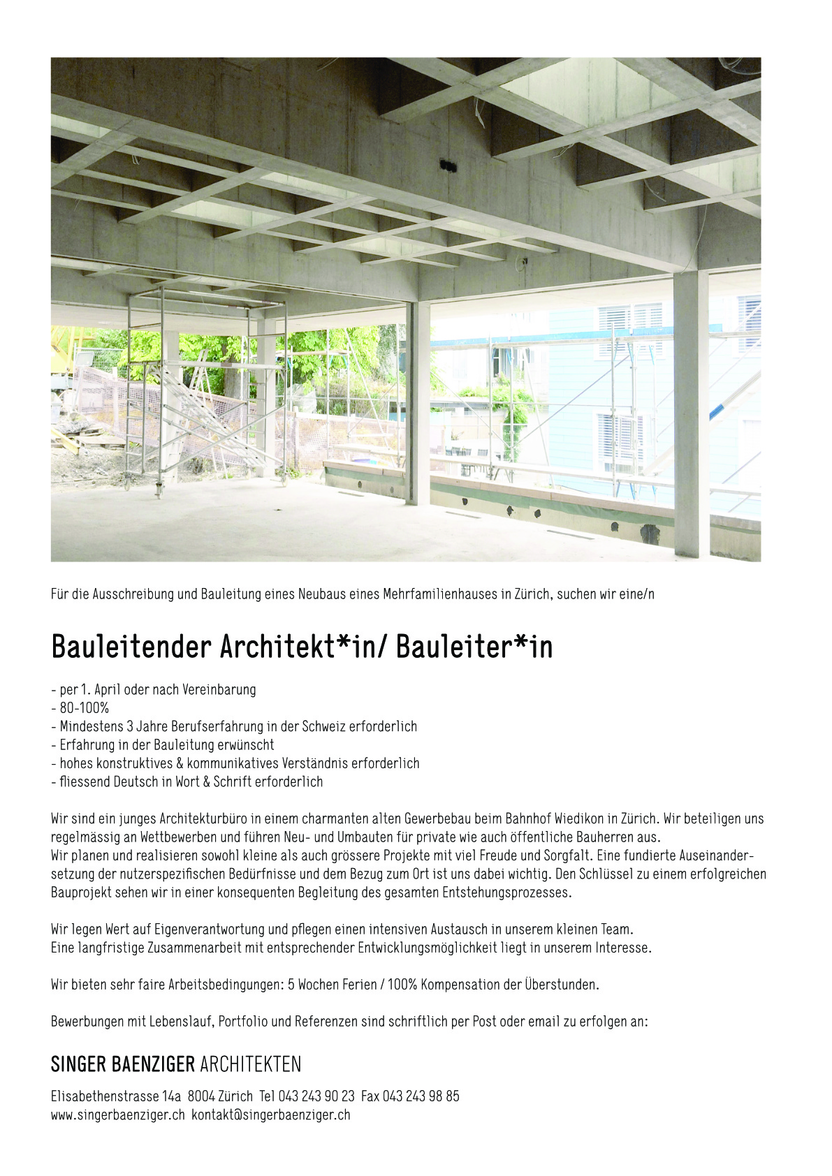 Praktium/Job Inserat