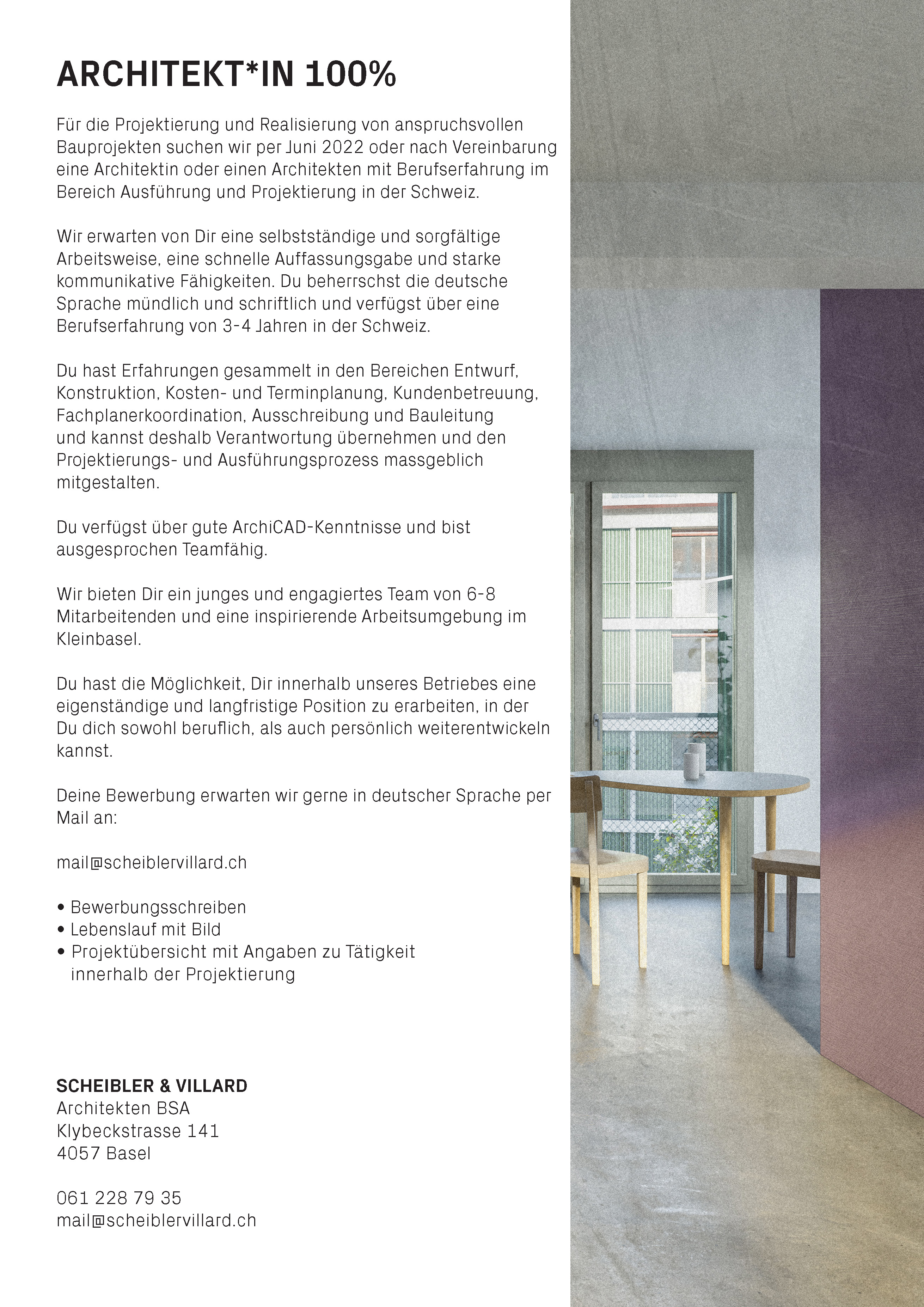 Praktium/Job Inserat