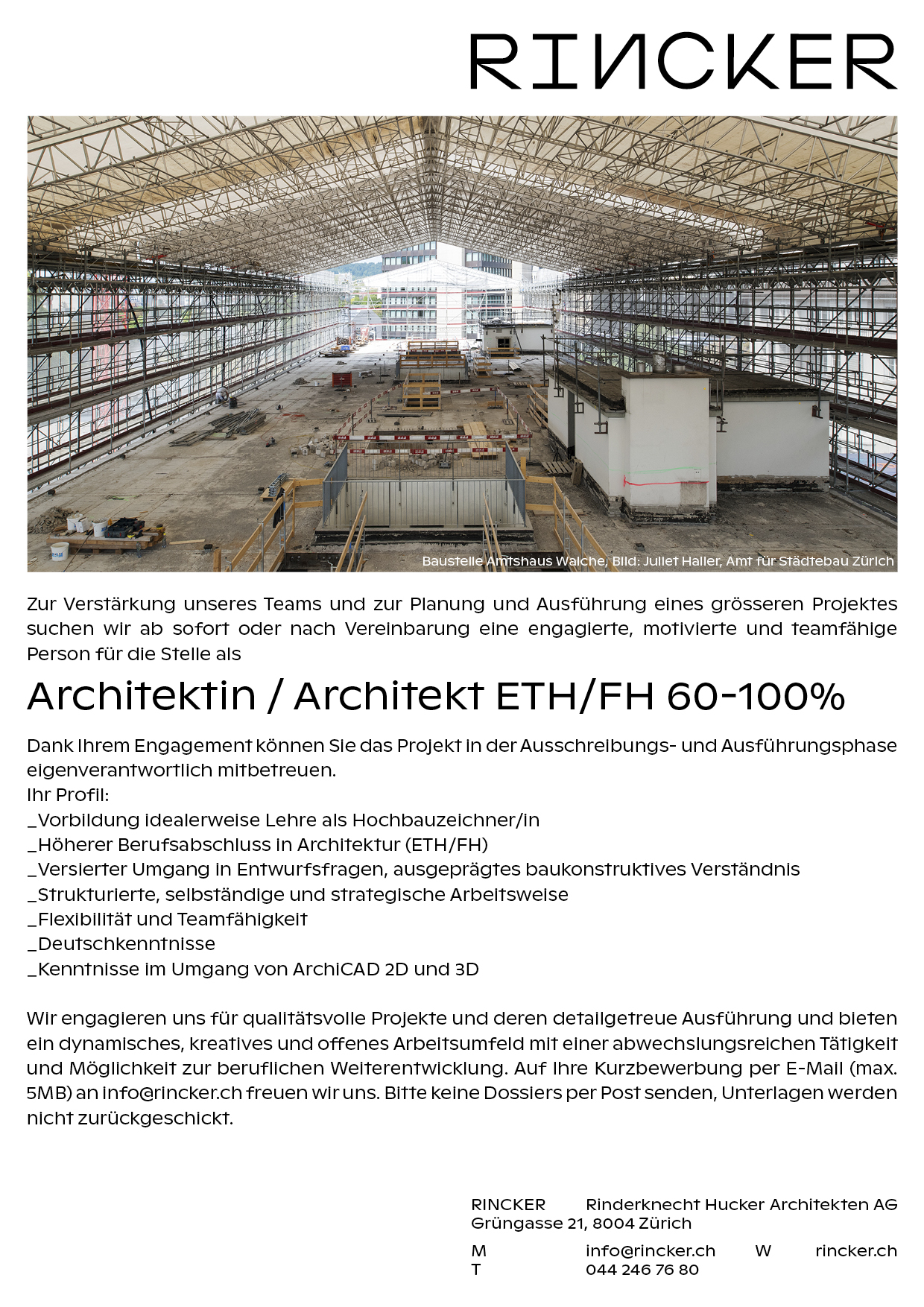 Praktium/Job Inserat