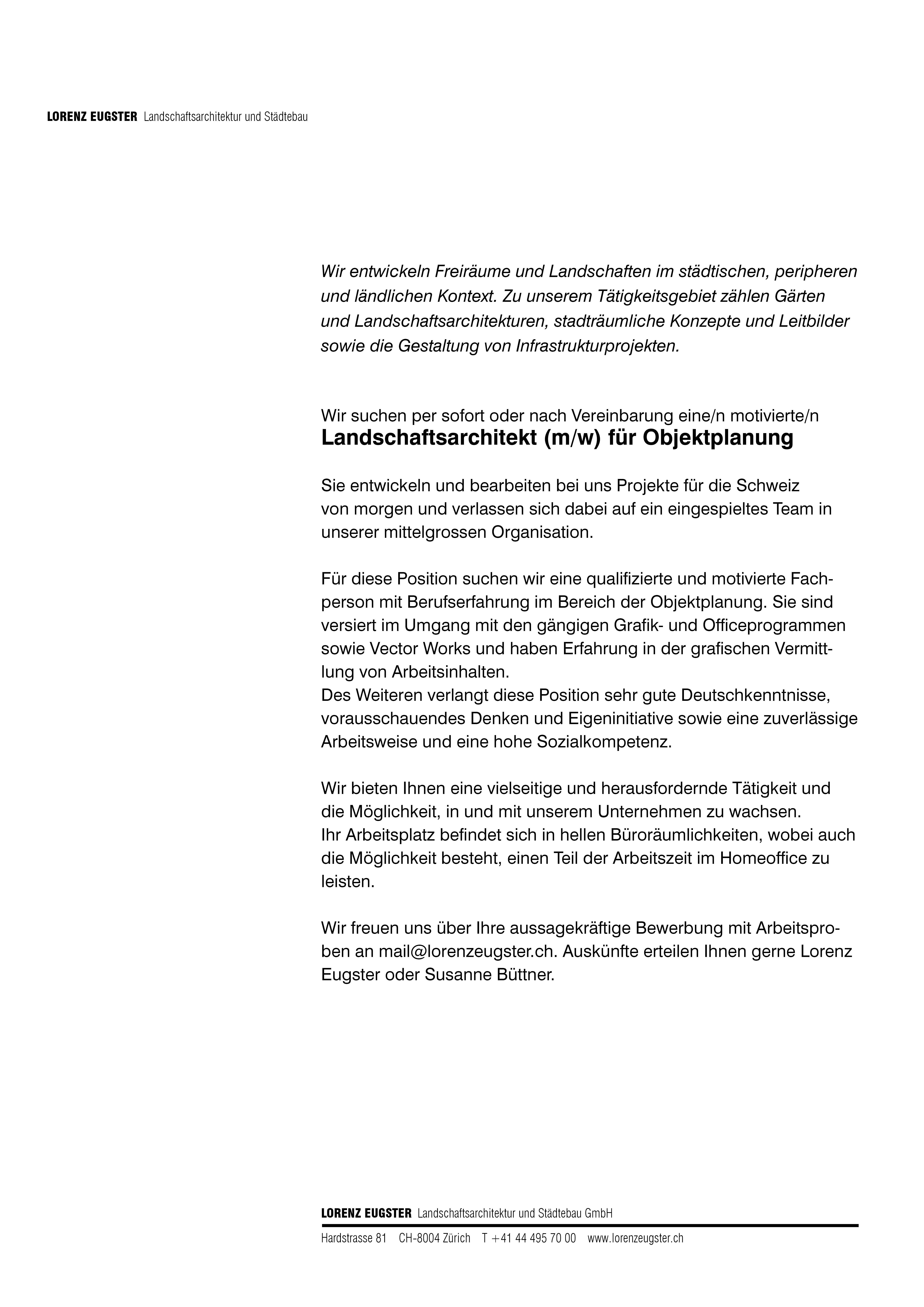 Praktium/Job Inserat