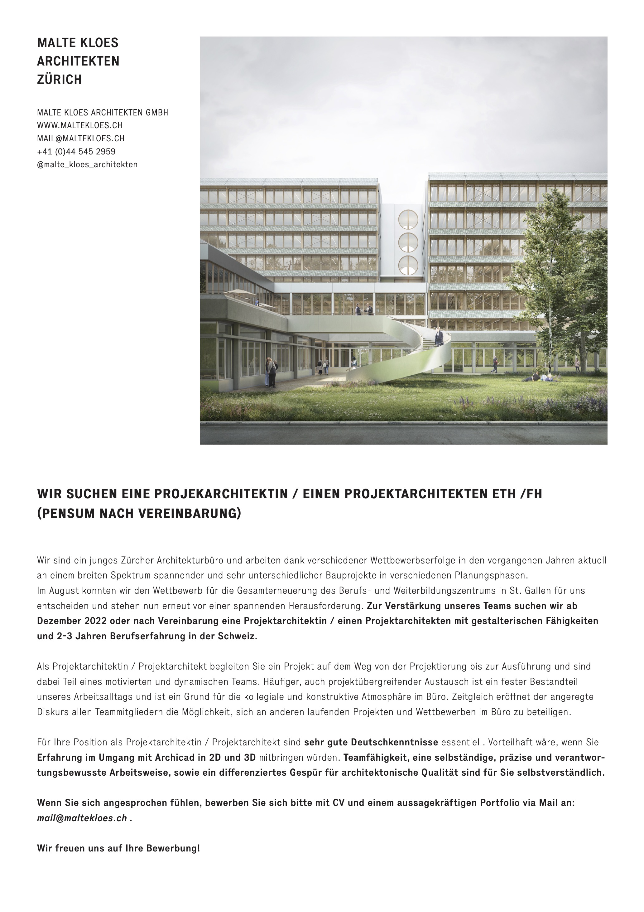 Praktium/Job Inserat