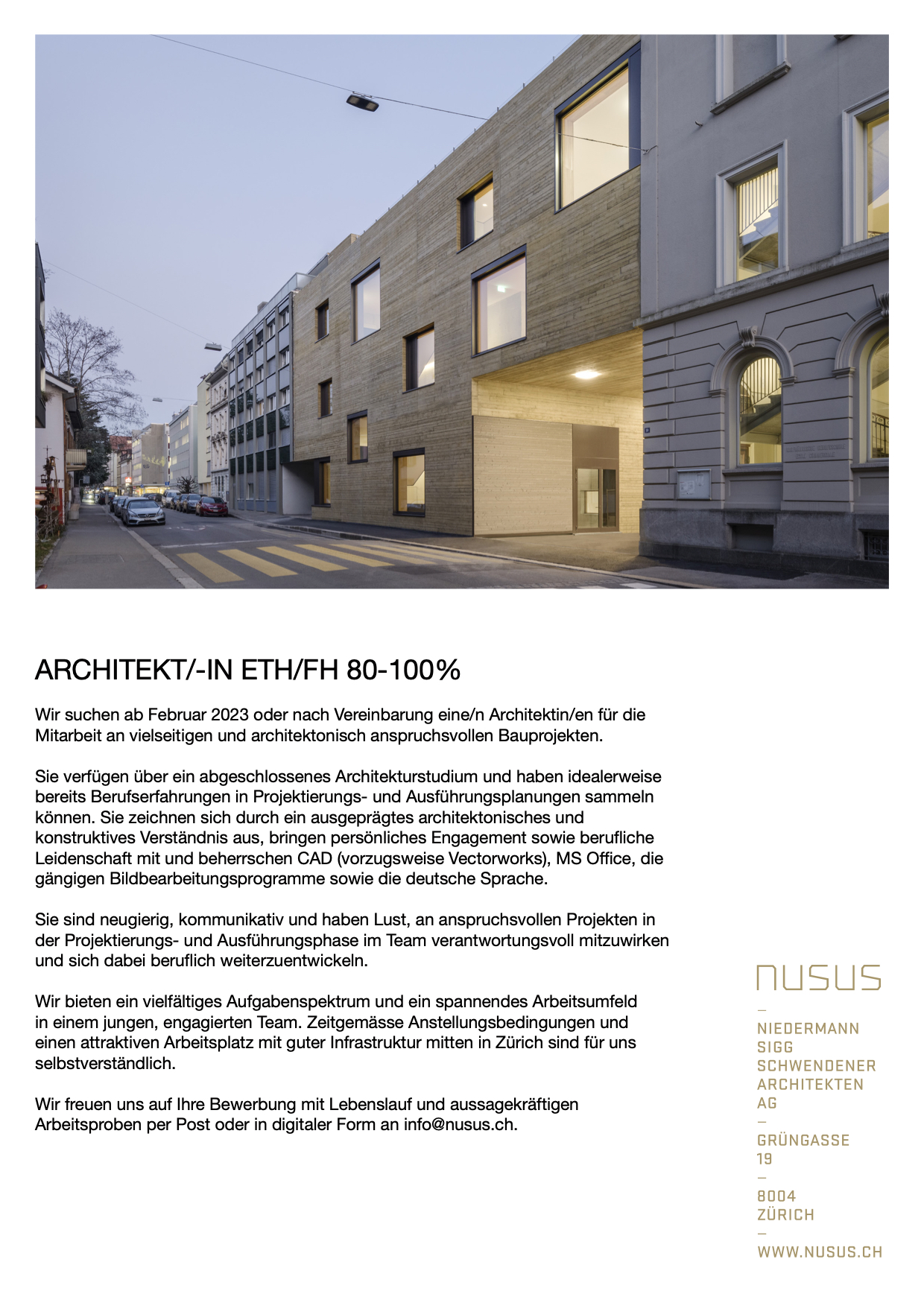 Praktium/Job Inserat