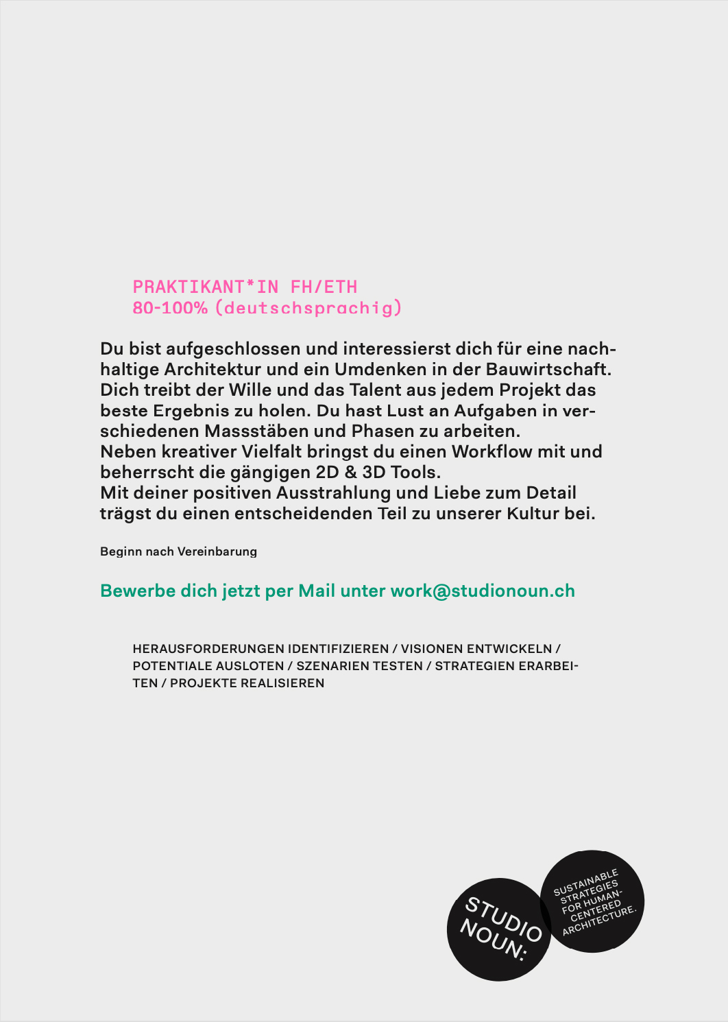 Praktium/Job Inserat