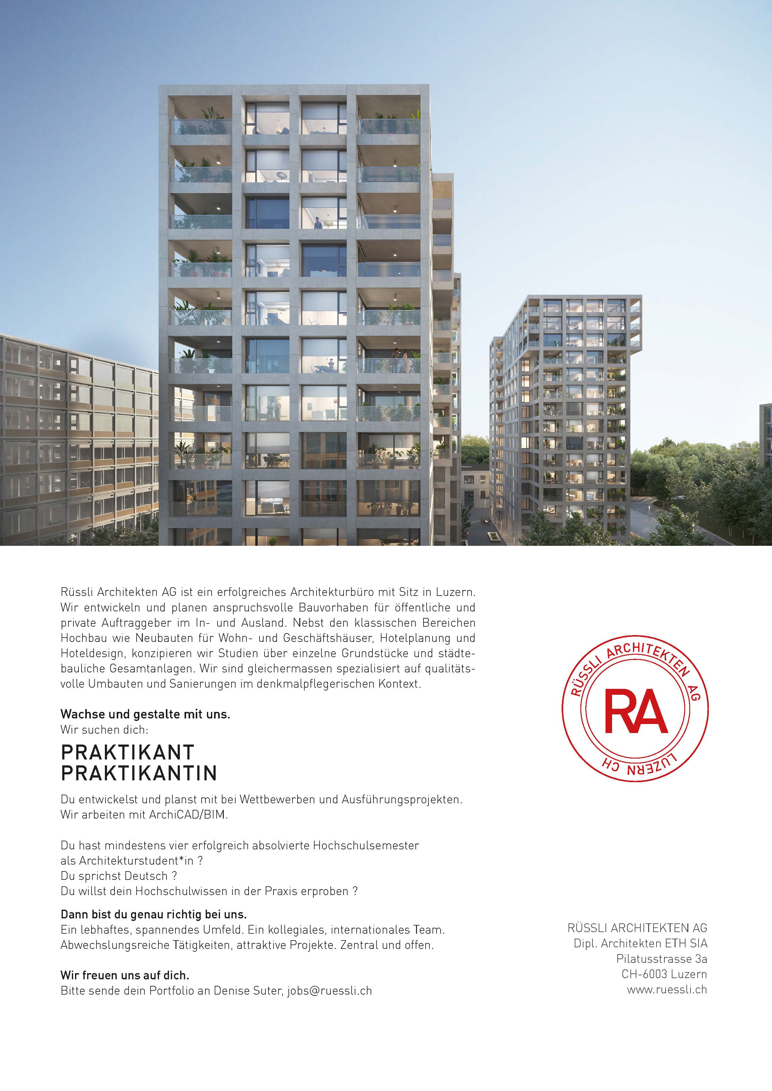 Praktium/Job Inserat