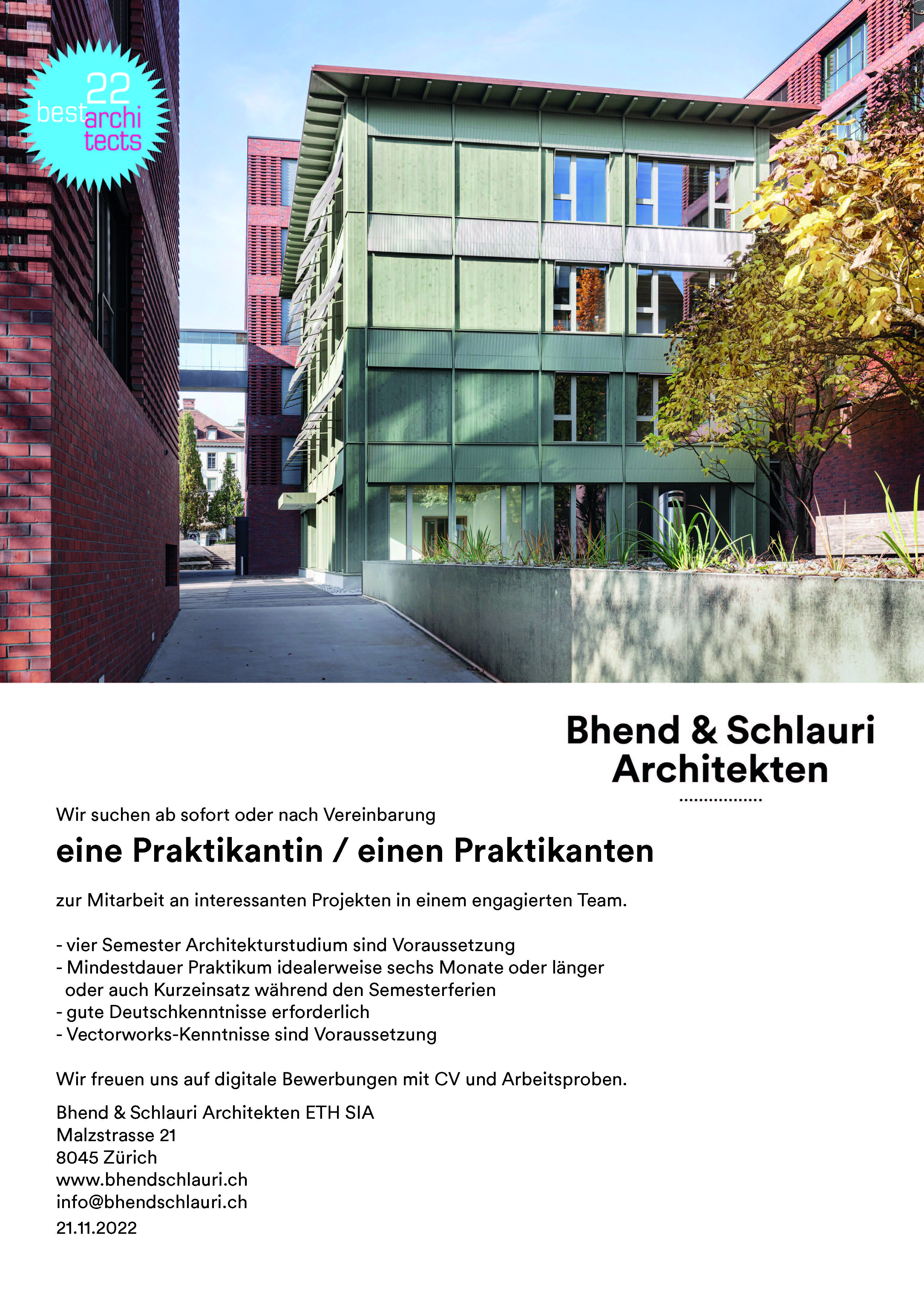 Praktium/Job Inserat