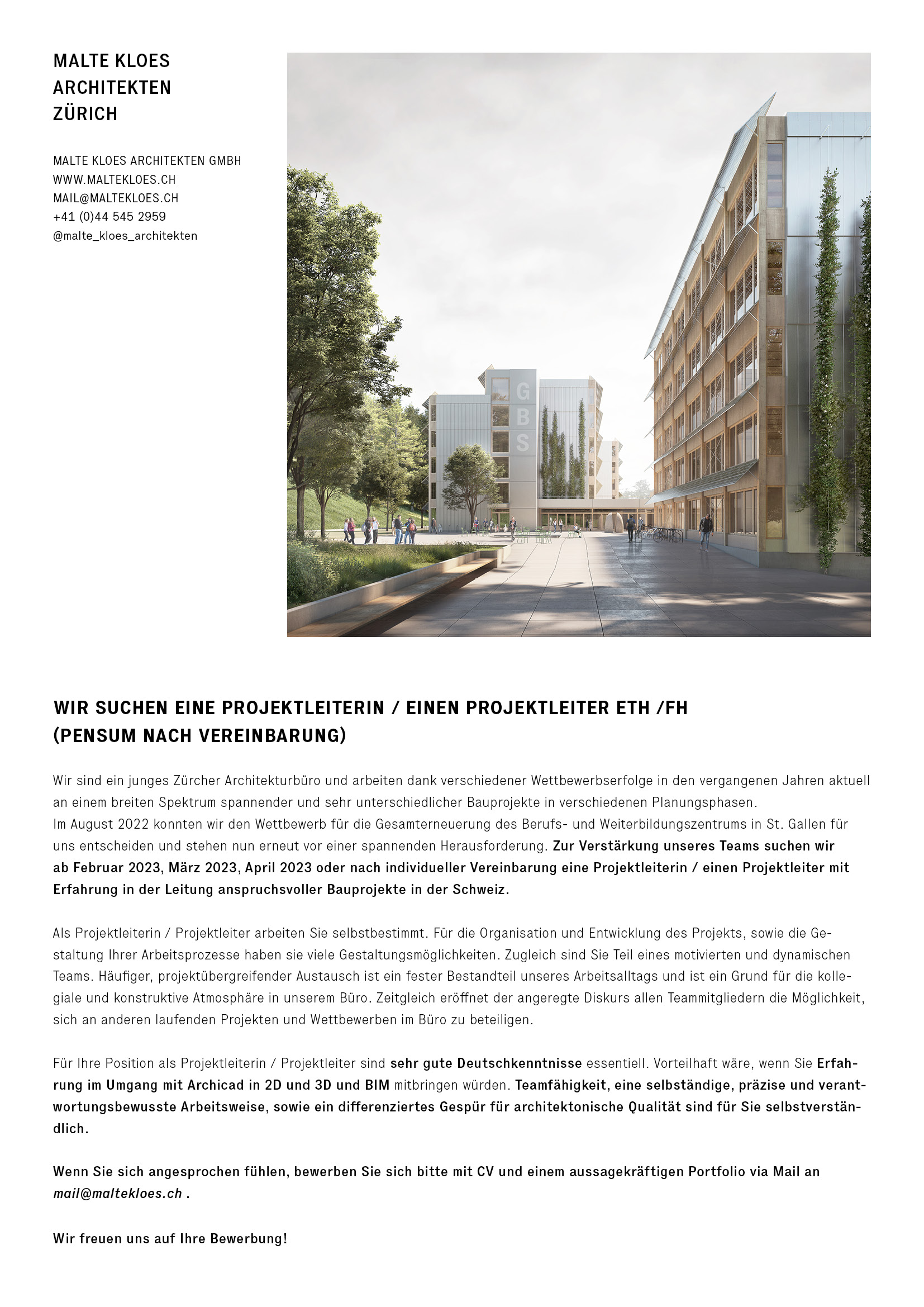 Praktium/Job Inserat