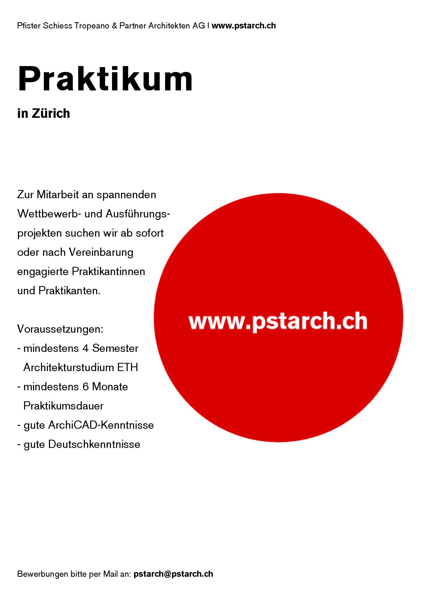 Praktium/Job Inserat