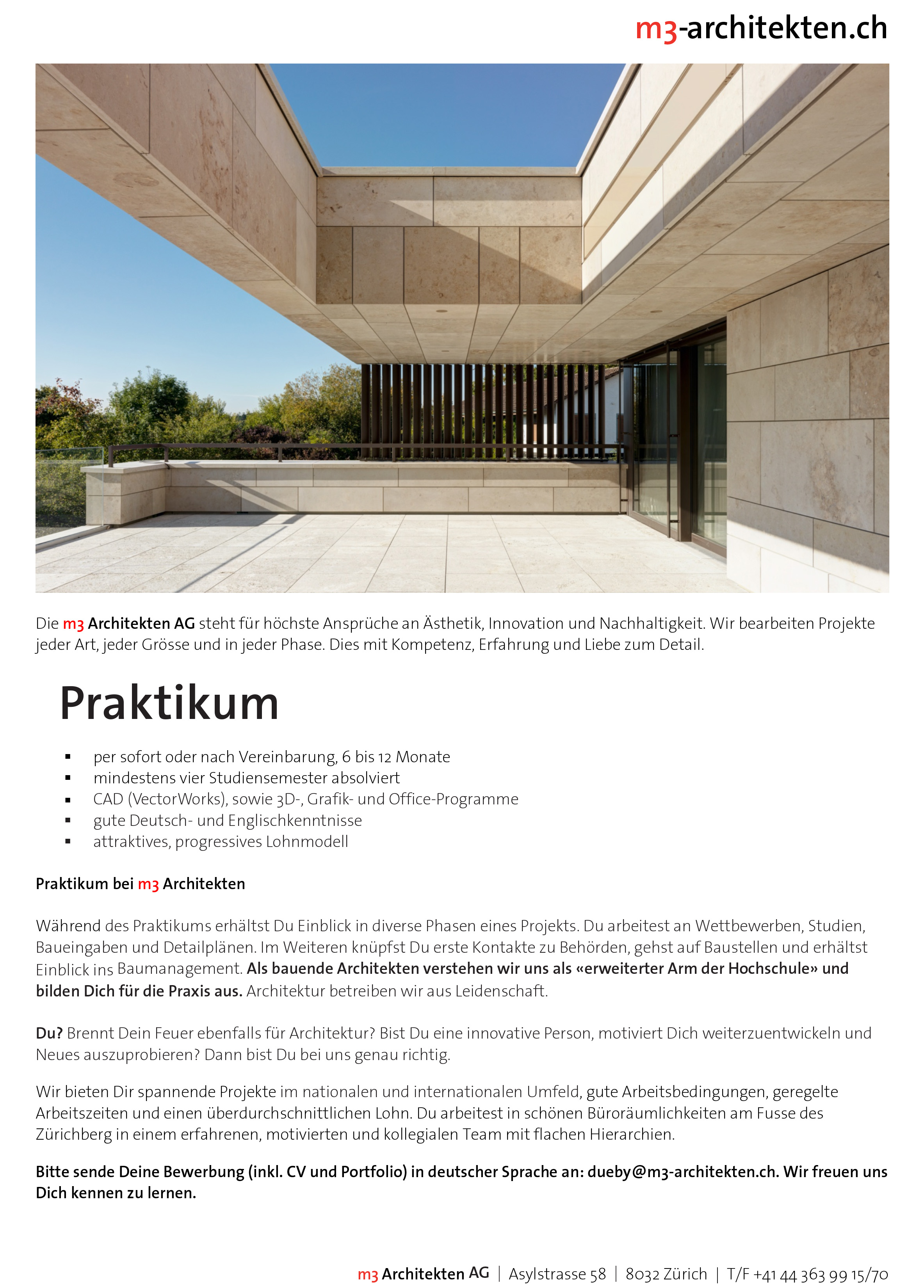 Praktium/Job Inserat