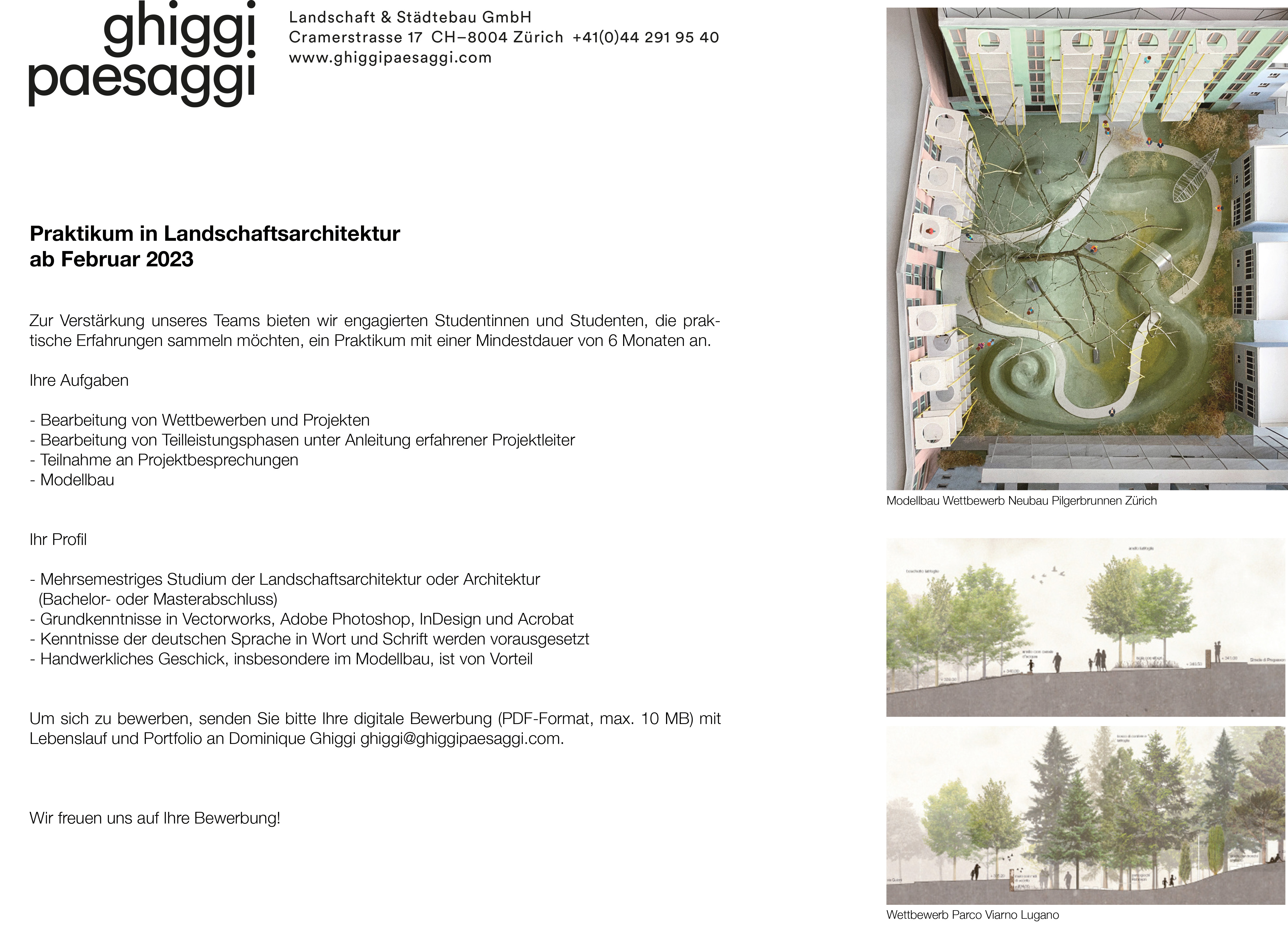Praktium/Job Inserat