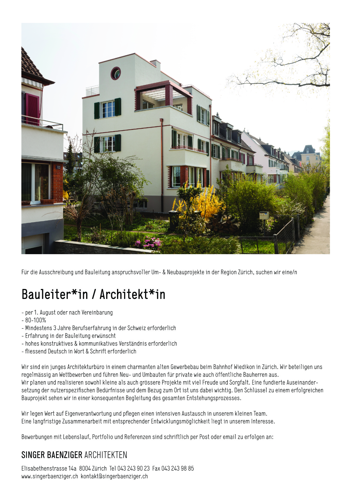 Praktium/Job Inserat