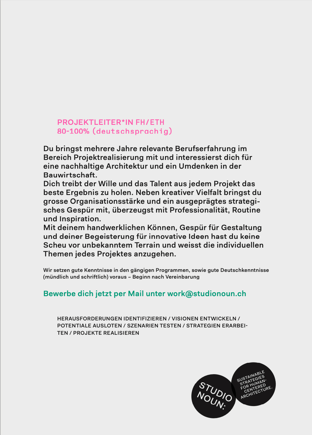 Praktium/Job Inserat