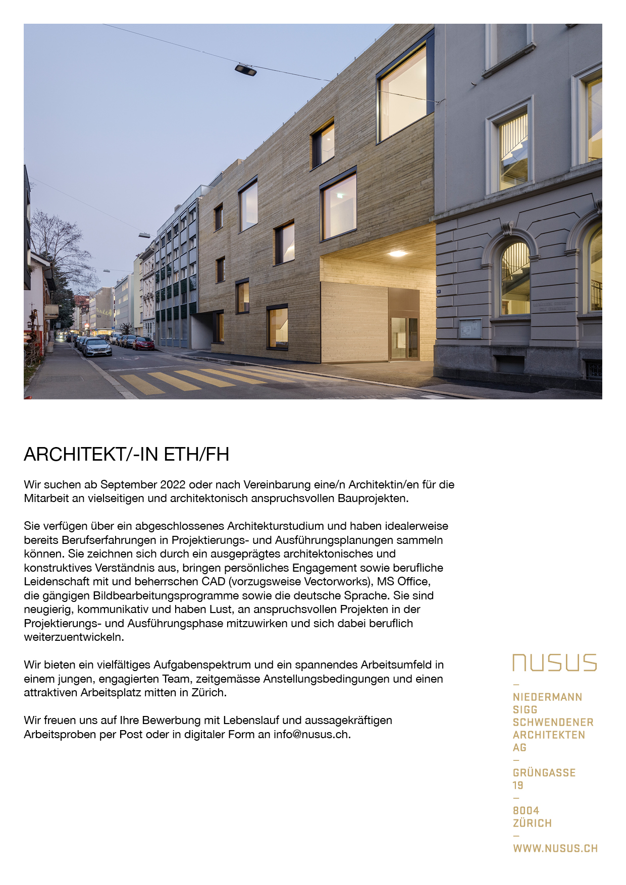 Praktium/Job Inserat