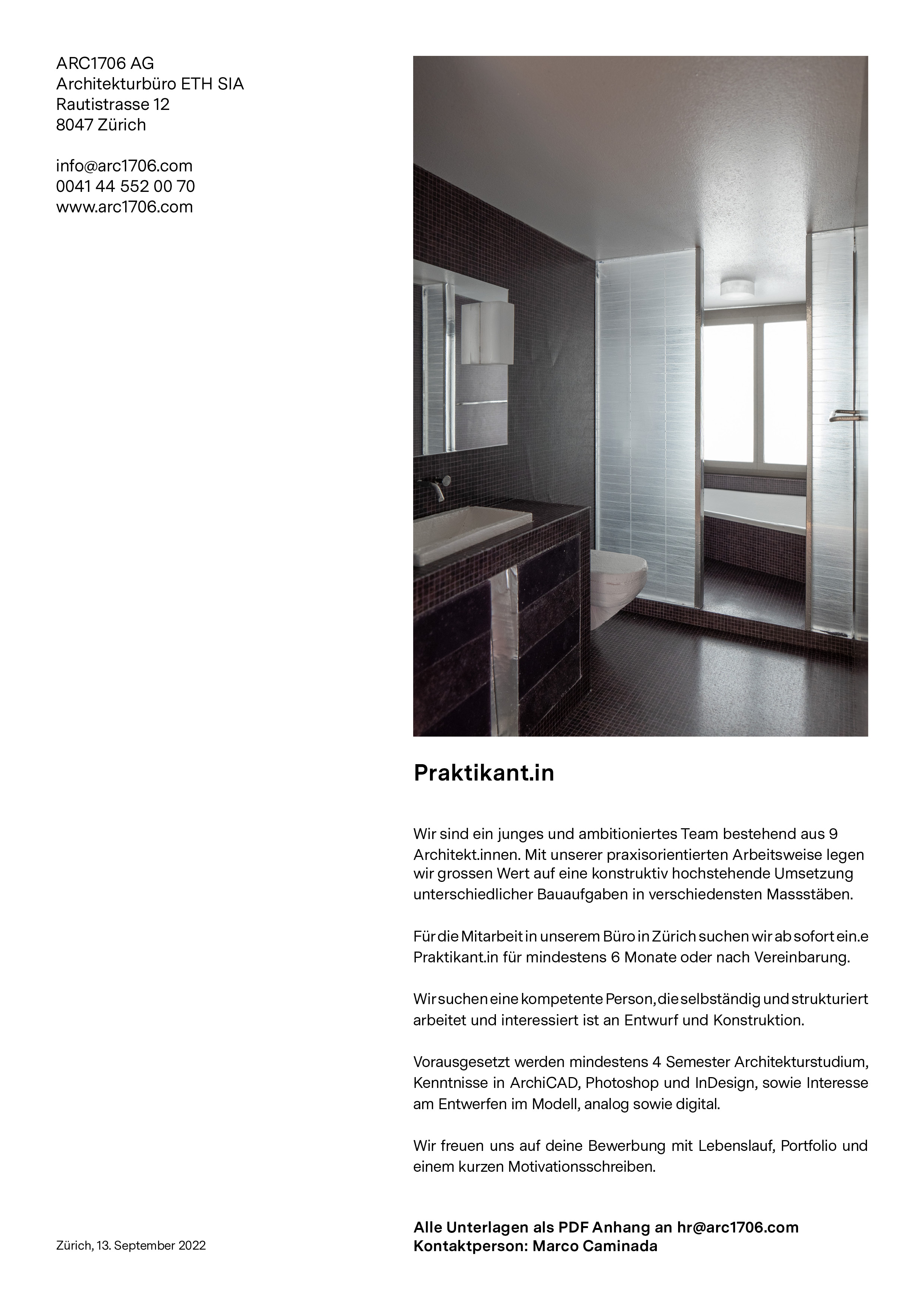 Praktium/Job Inserat