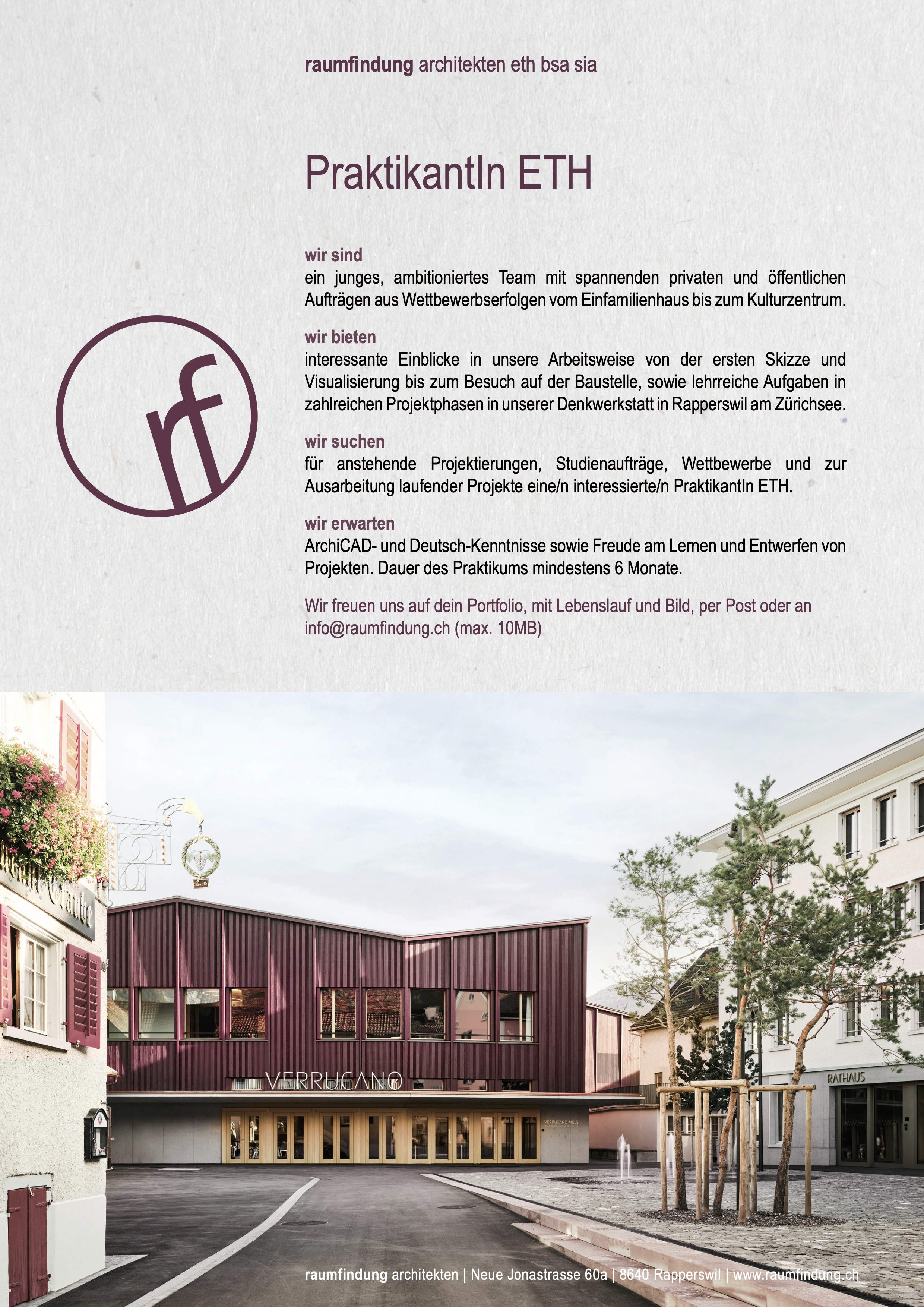 Praktium/Job Inserat