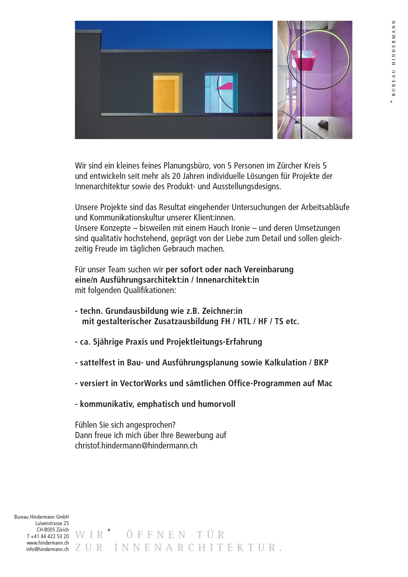 Praktium/Job Inserat