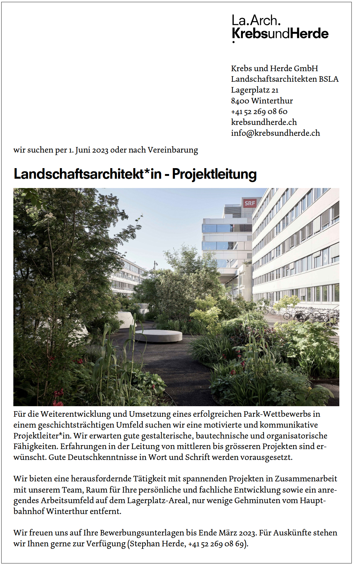 Praktium/Job Inserat