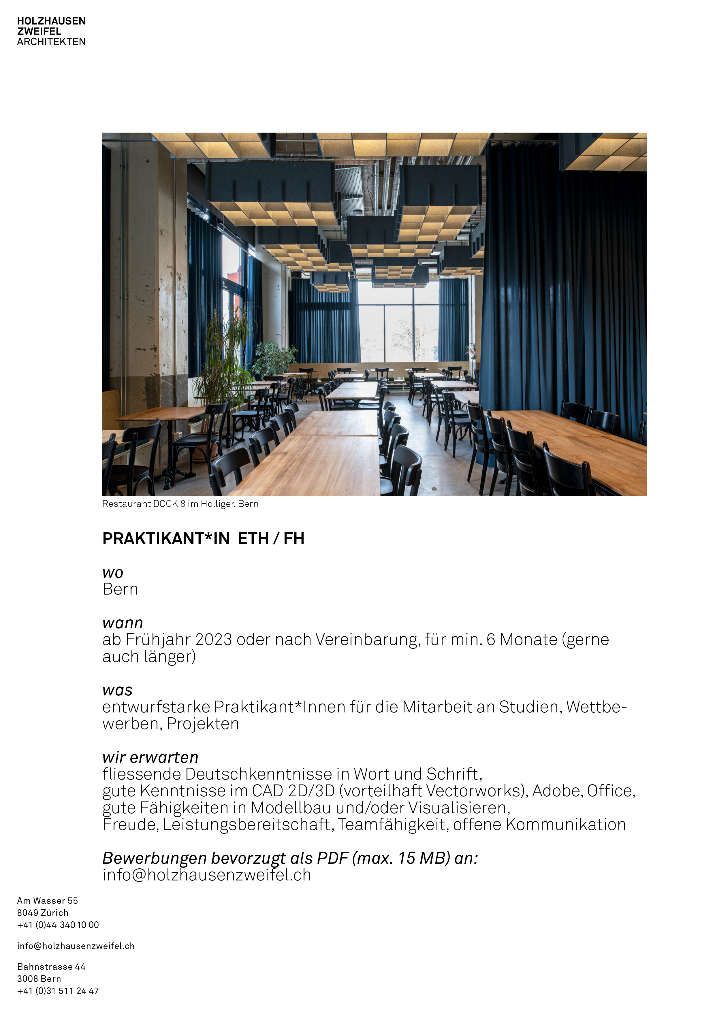 Praktium/Job Inserat