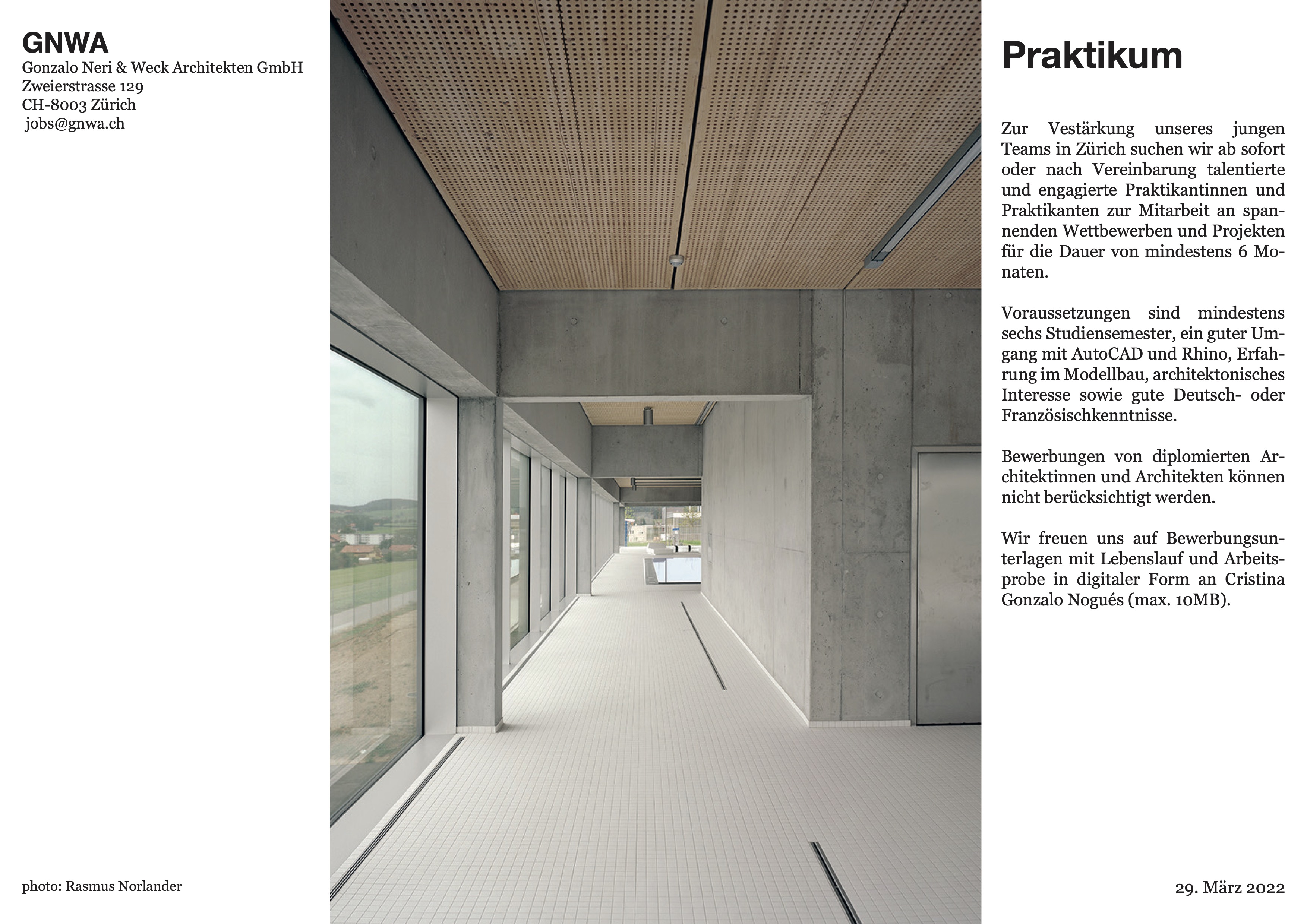 Praktium/Job Inserat