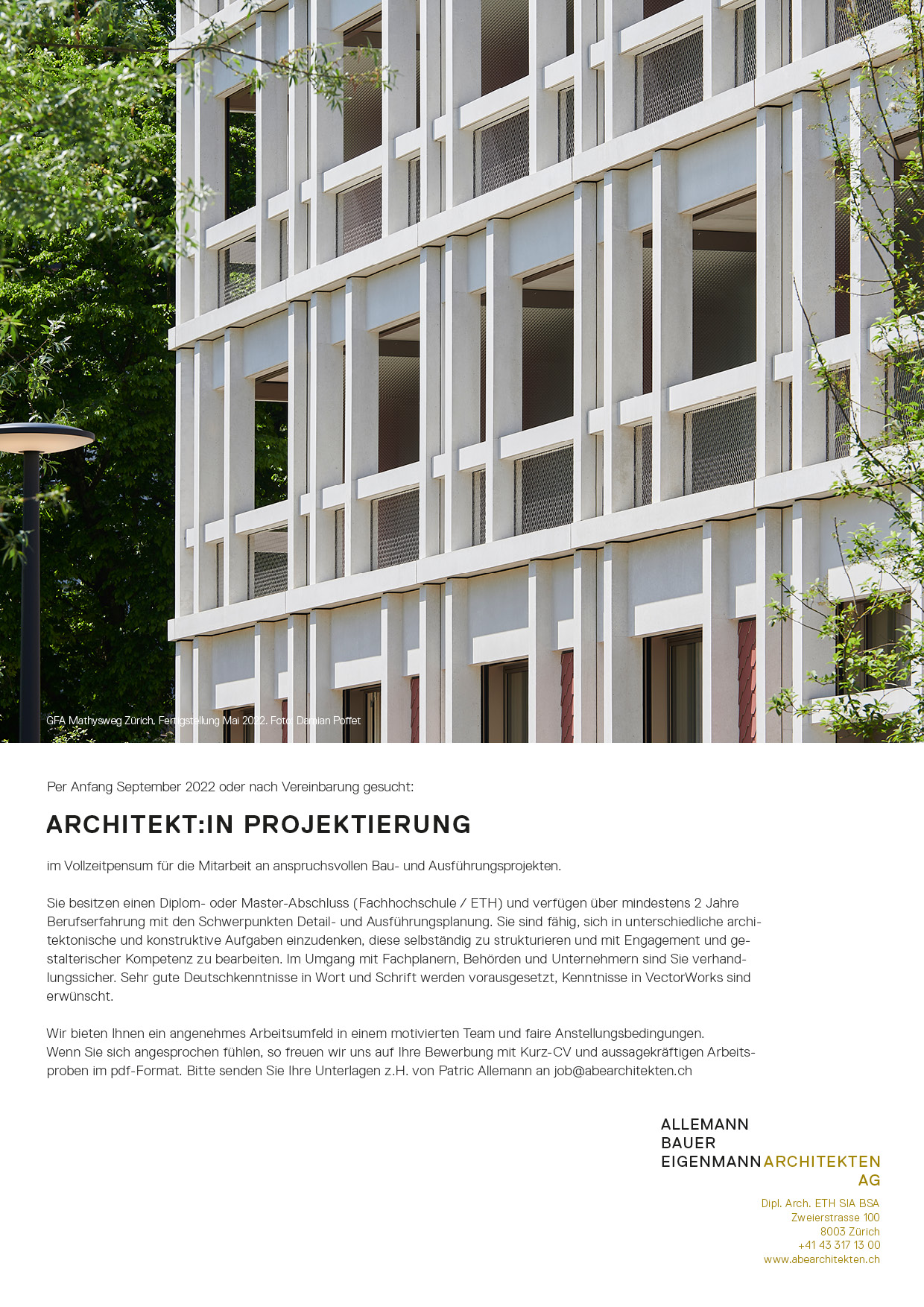 Praktium/Job Inserat