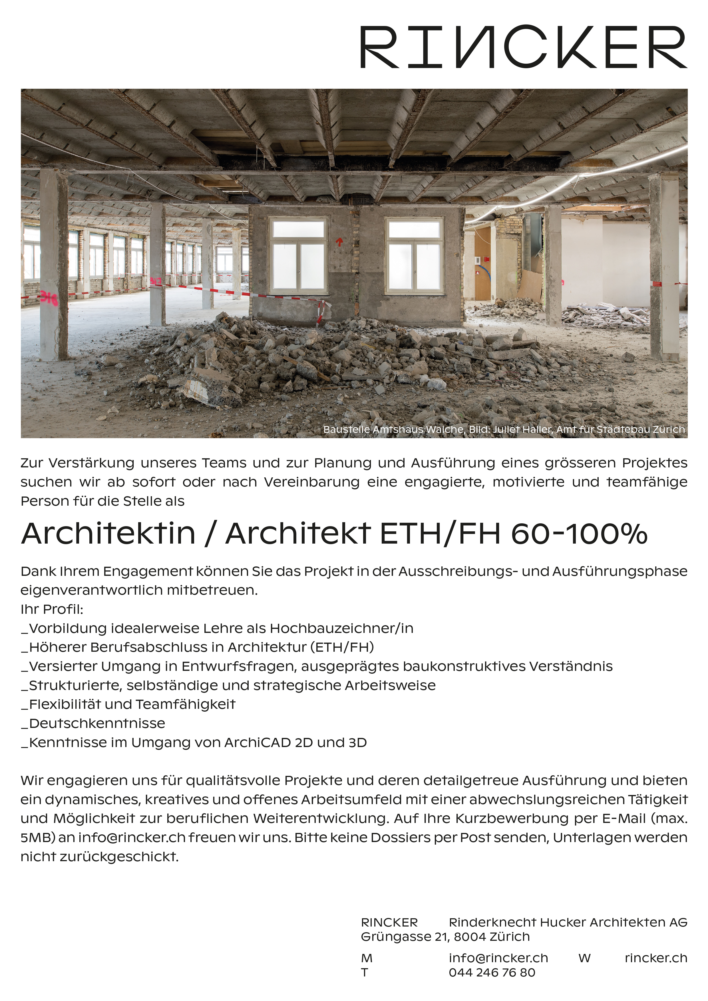 Praktium/Job Inserat