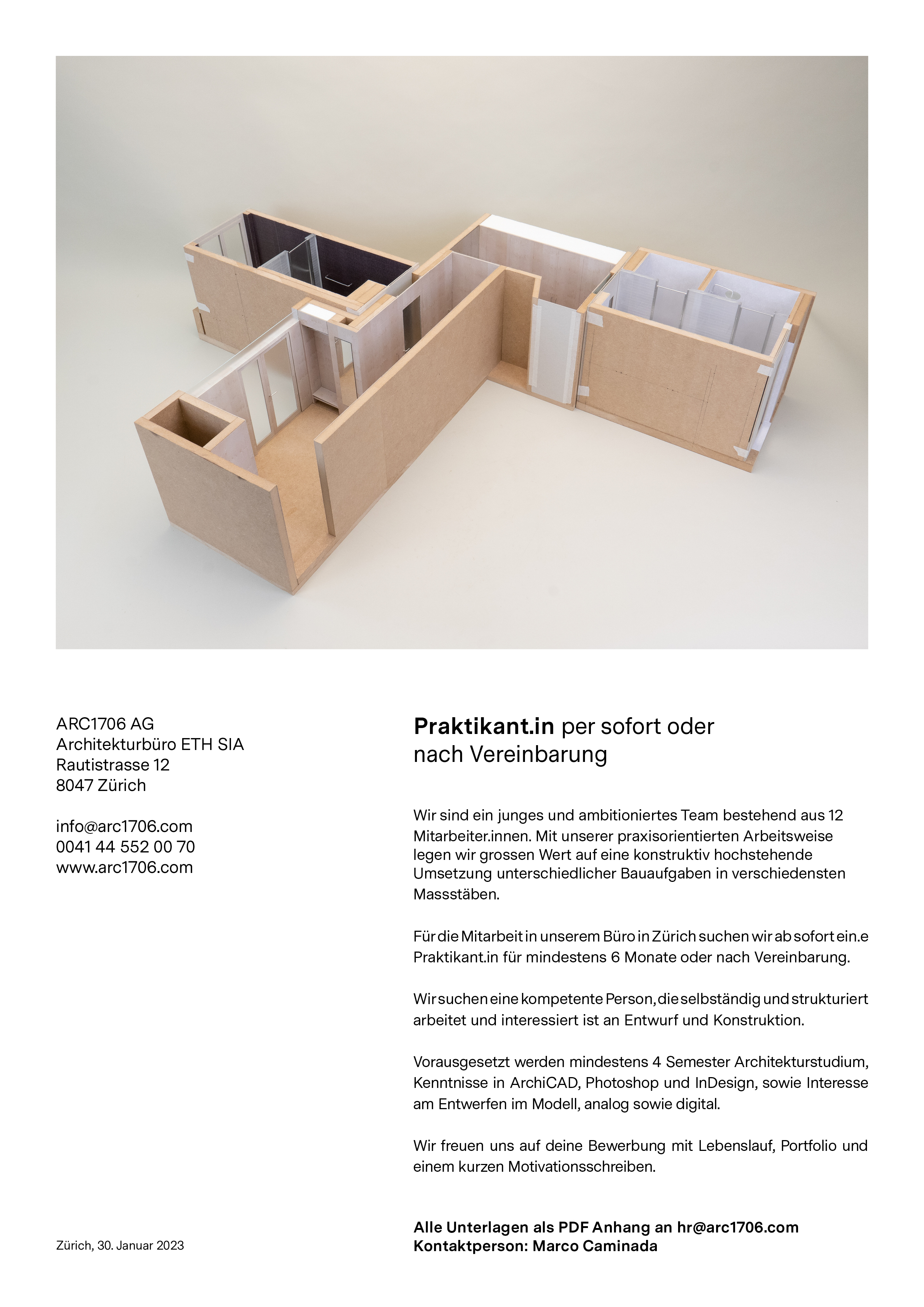 Praktium/Job Inserat