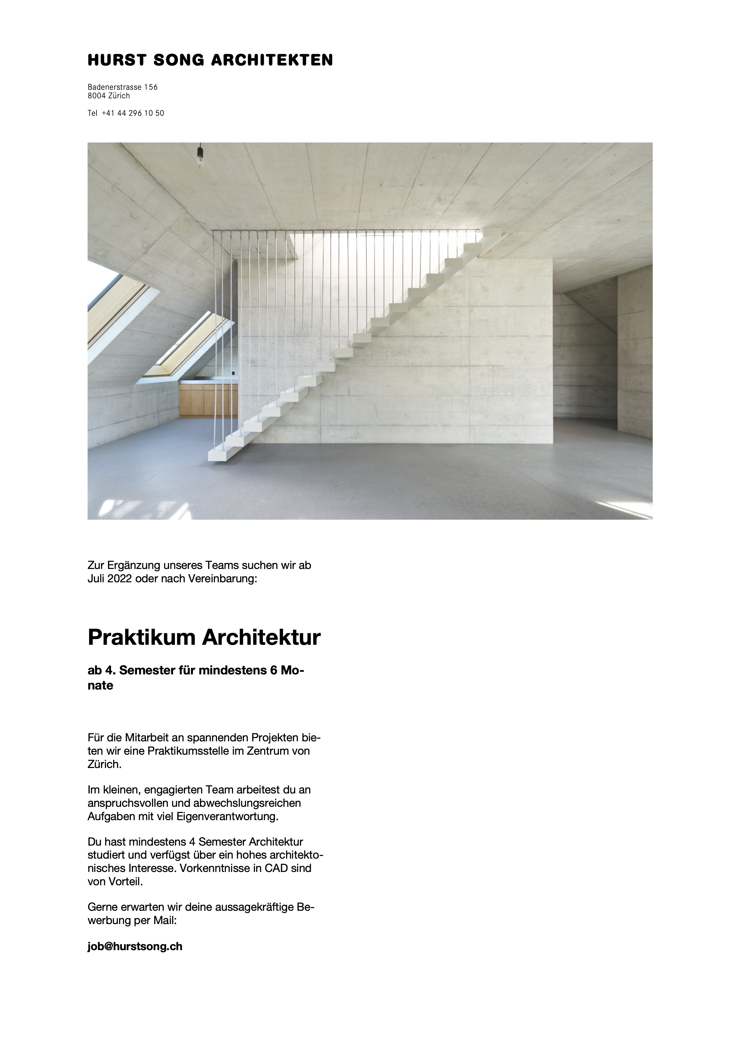 Praktium/Job Inserat