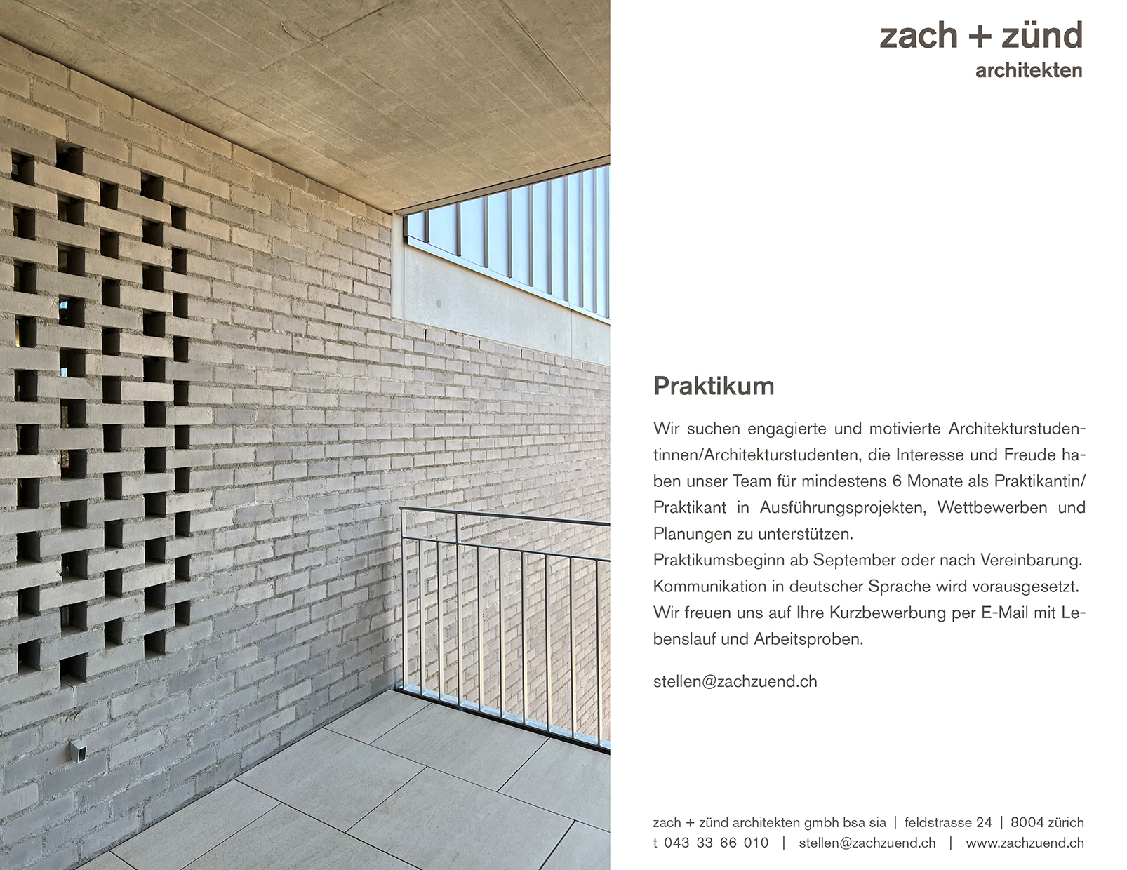 Praktium/Job Inserat