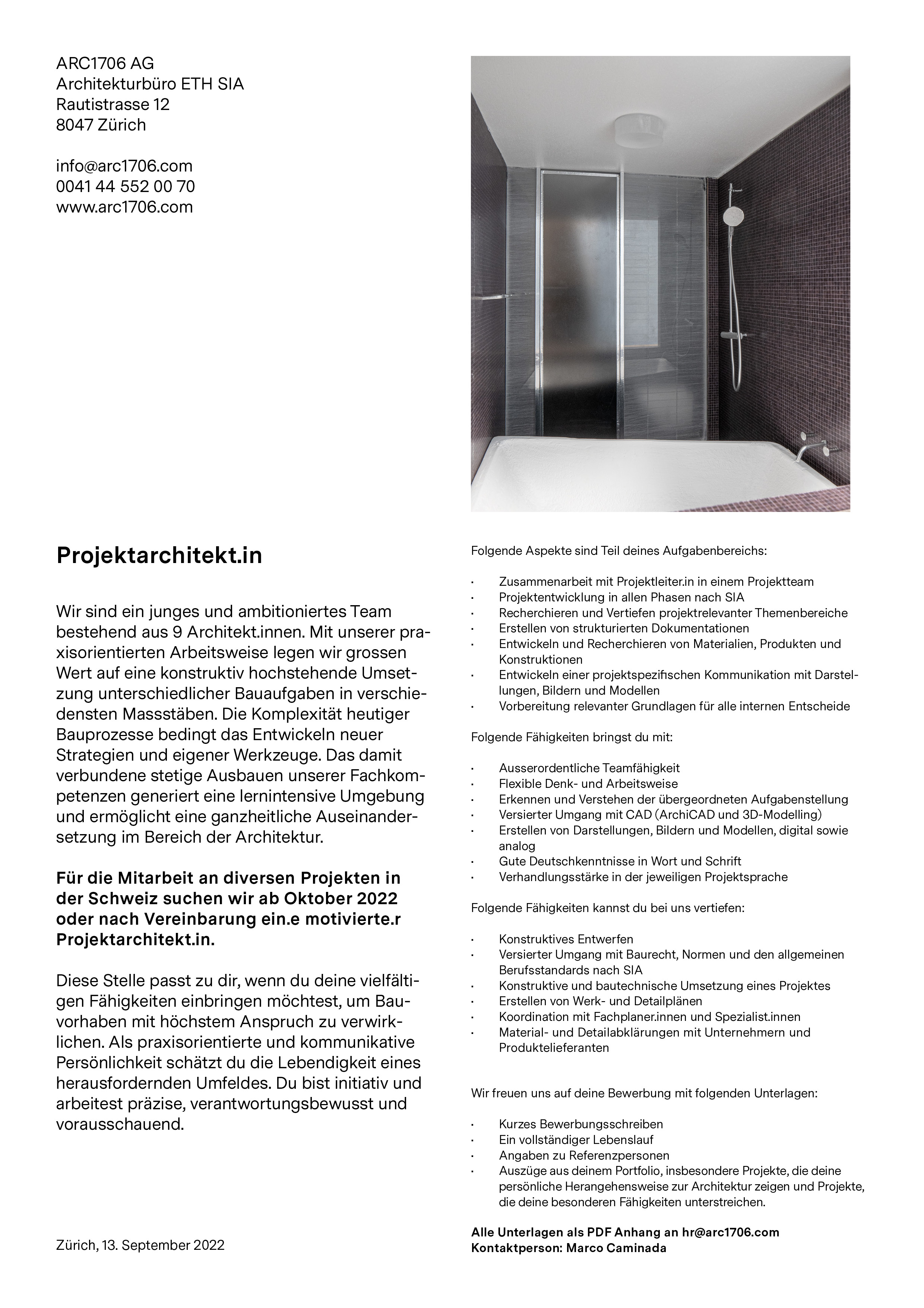 Praktium/Job Inserat