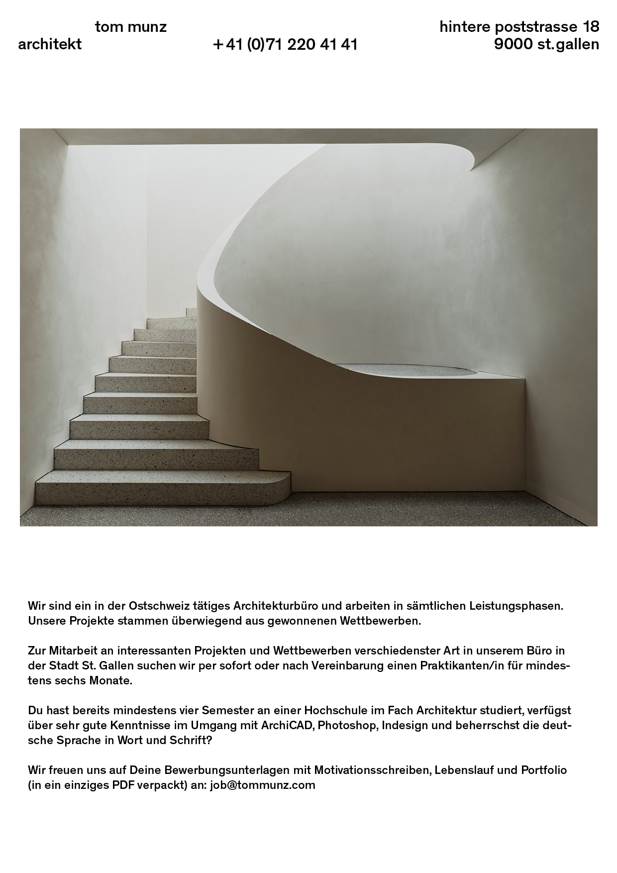 Praktium/Job Inserat