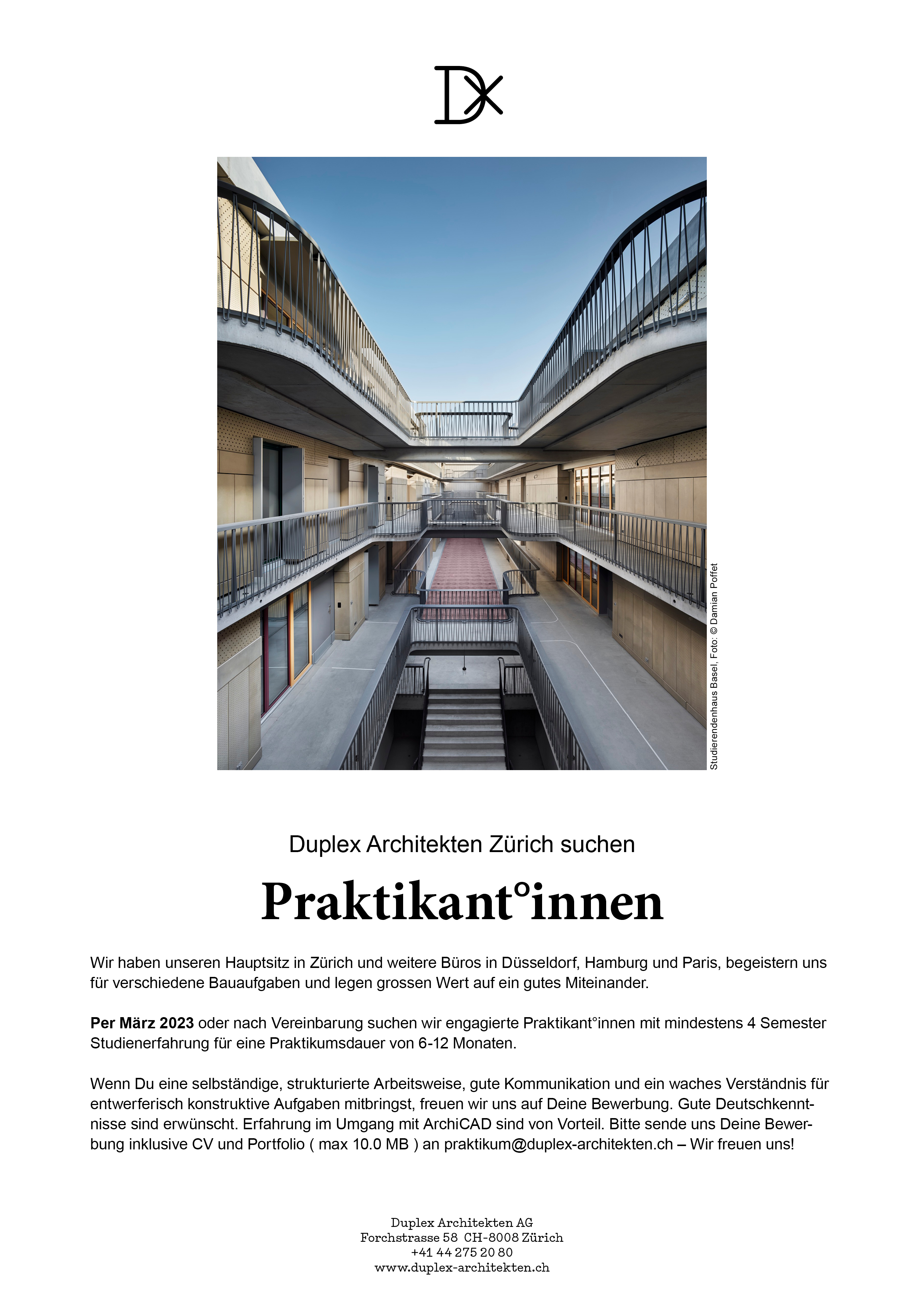 Praktium/Job Inserat