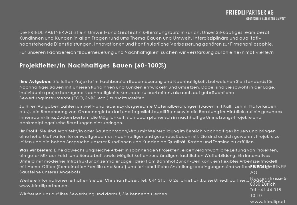 Praktium/Job Inserat