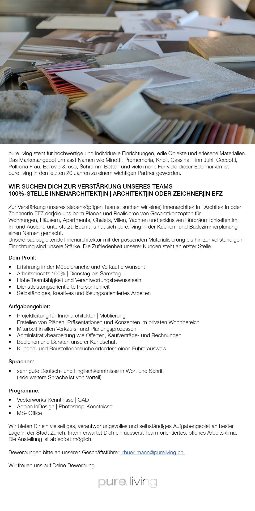 Praktium/Job Inserat