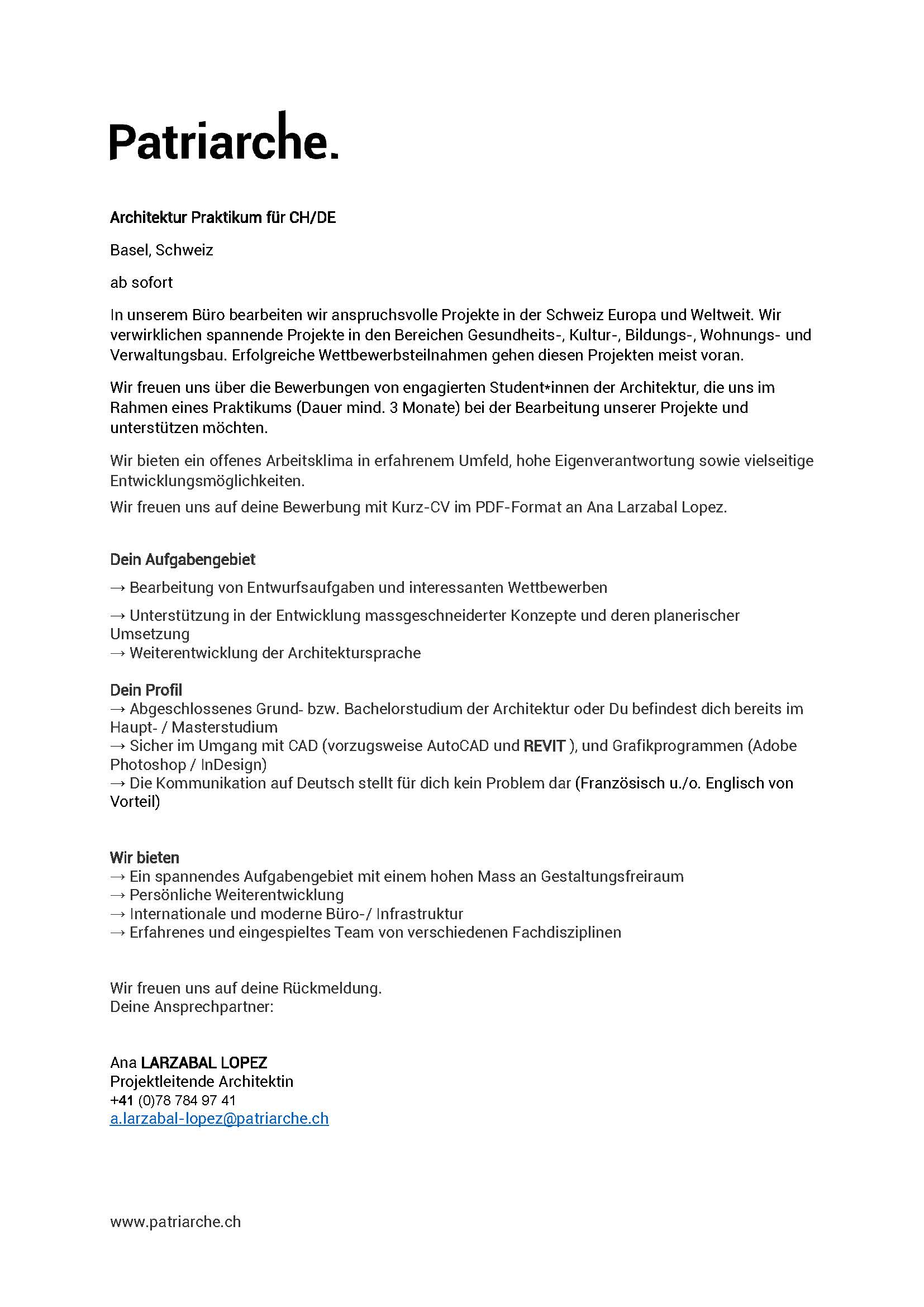 Praktium/Job Inserat