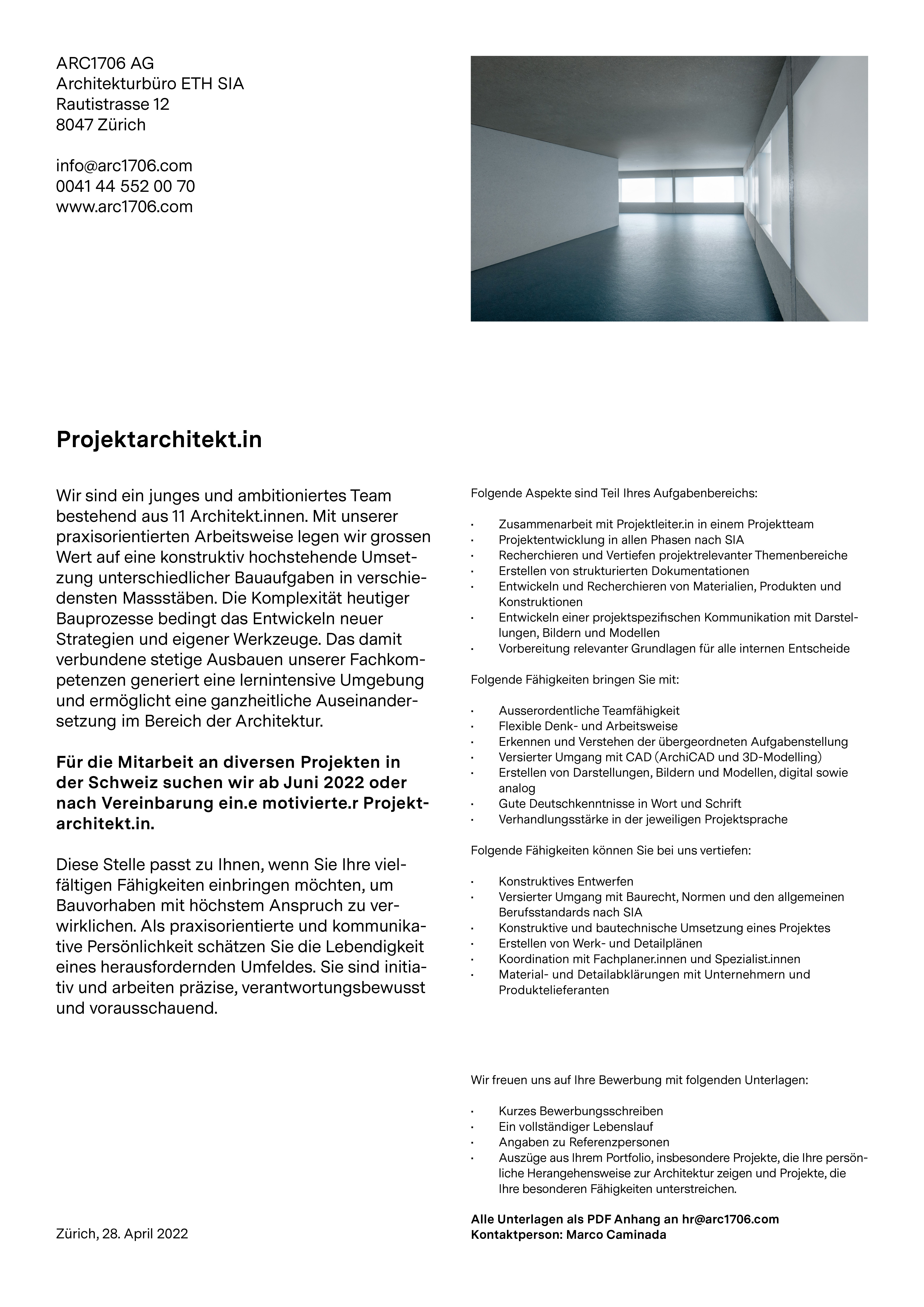 Praktium/Job Inserat