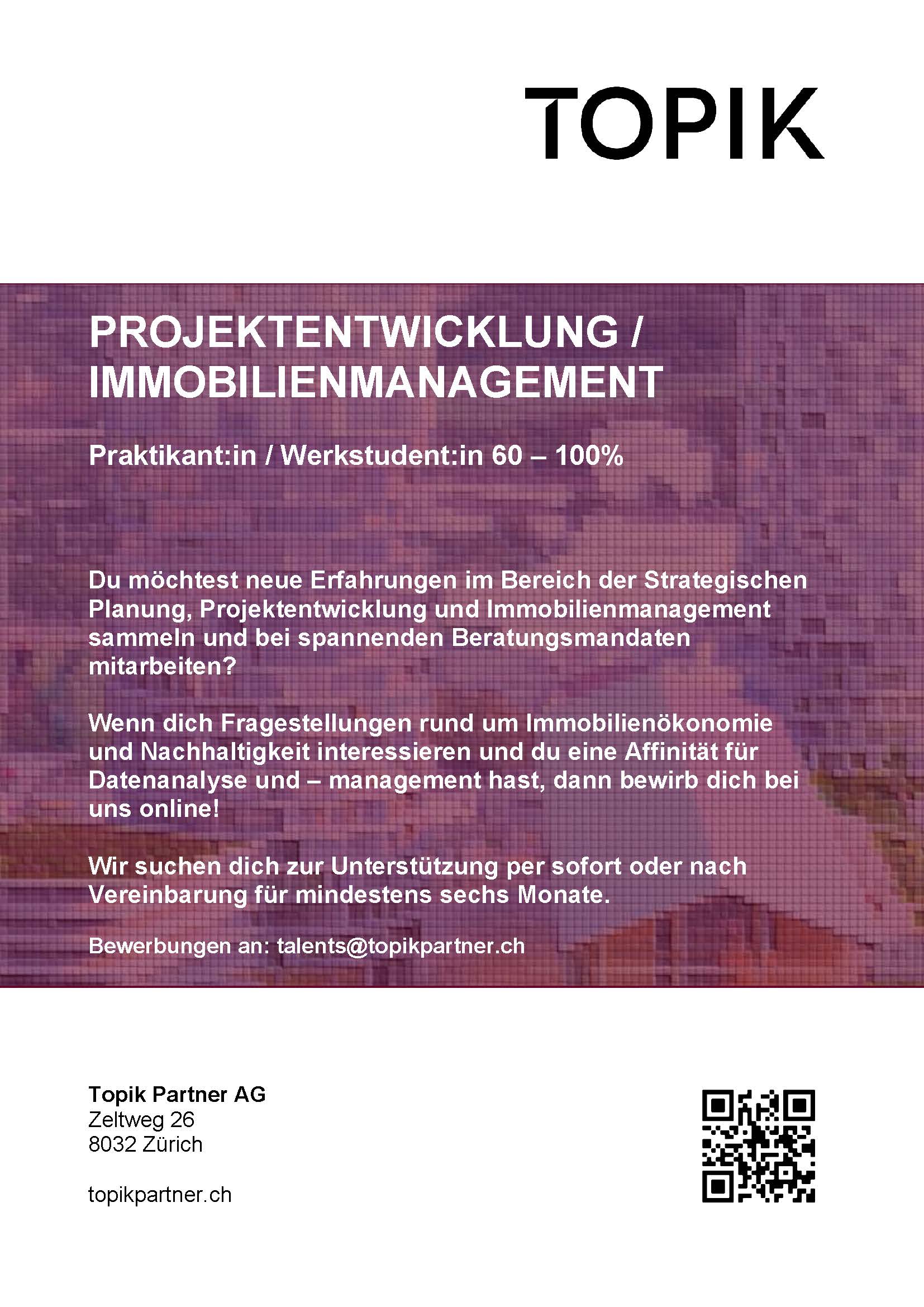 Praktium/Job Inserat