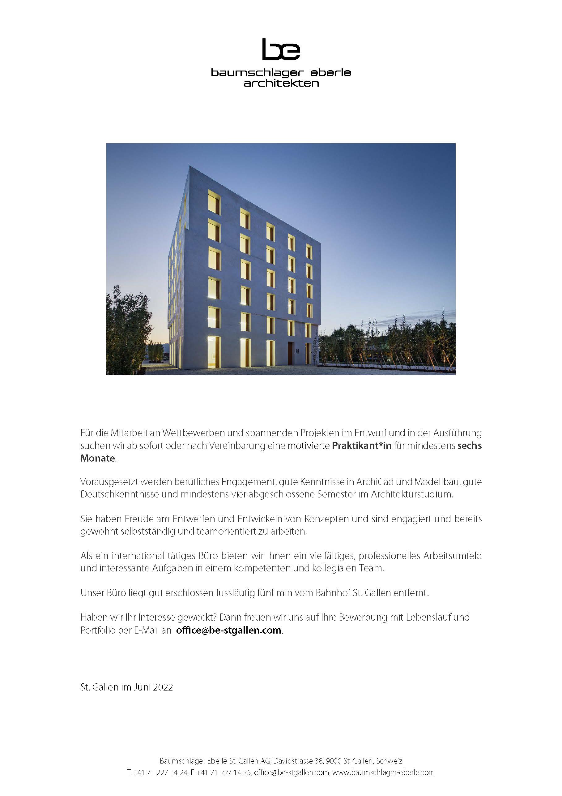 Praktium/Job Inserat