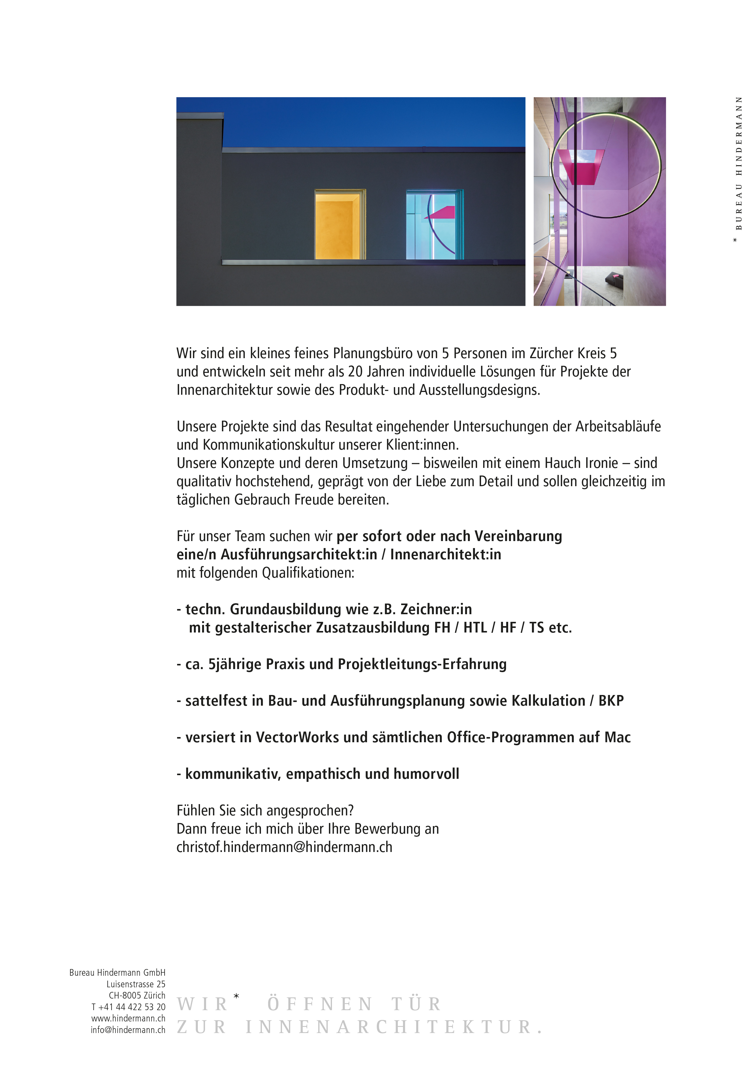 Praktium/Job Inserat