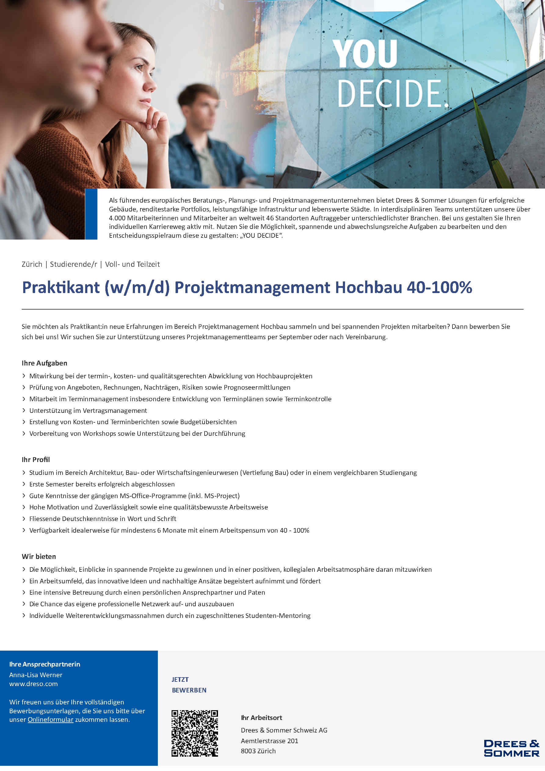 Praktium/Job Inserat
