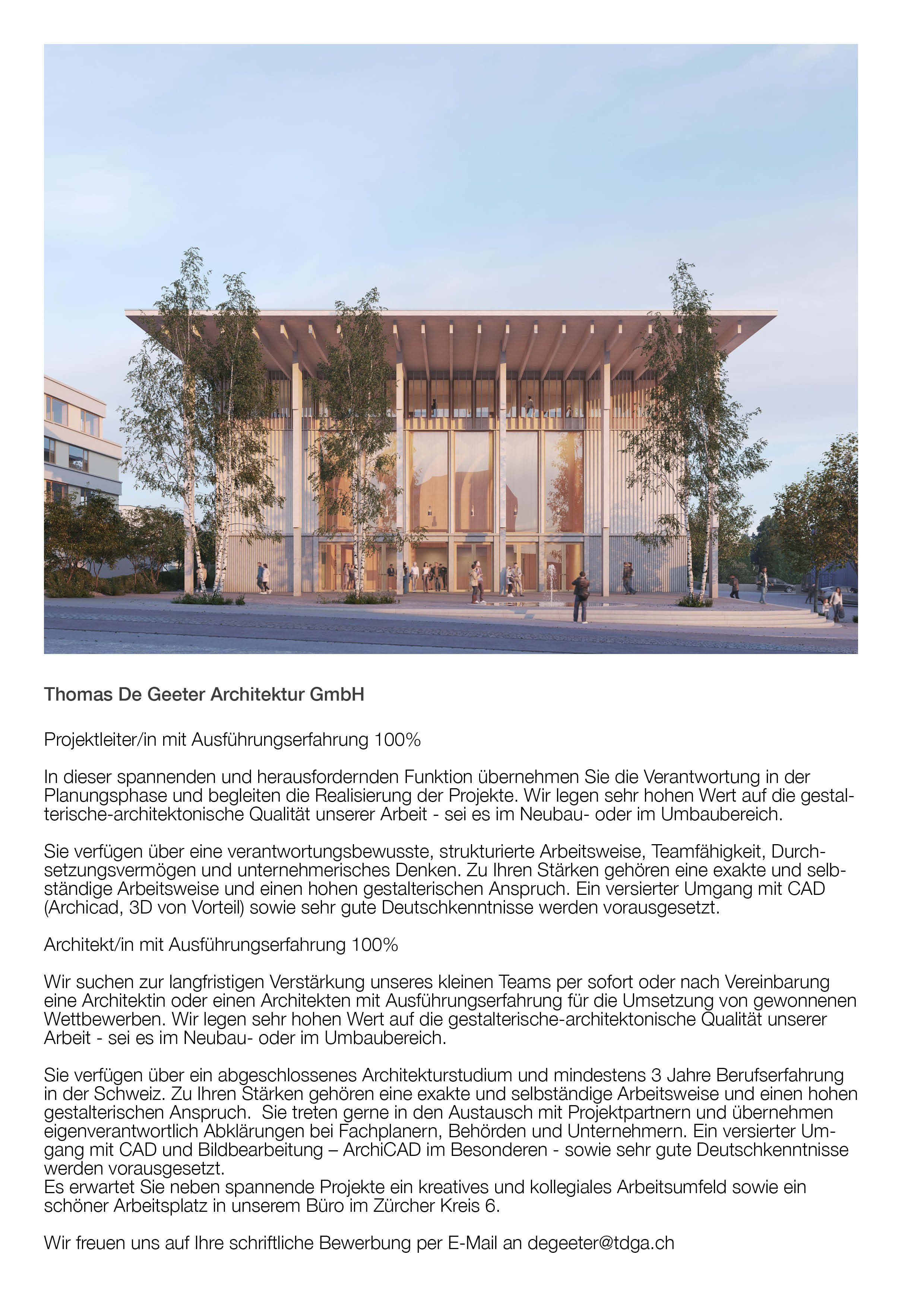 Praktium/Job Inserat