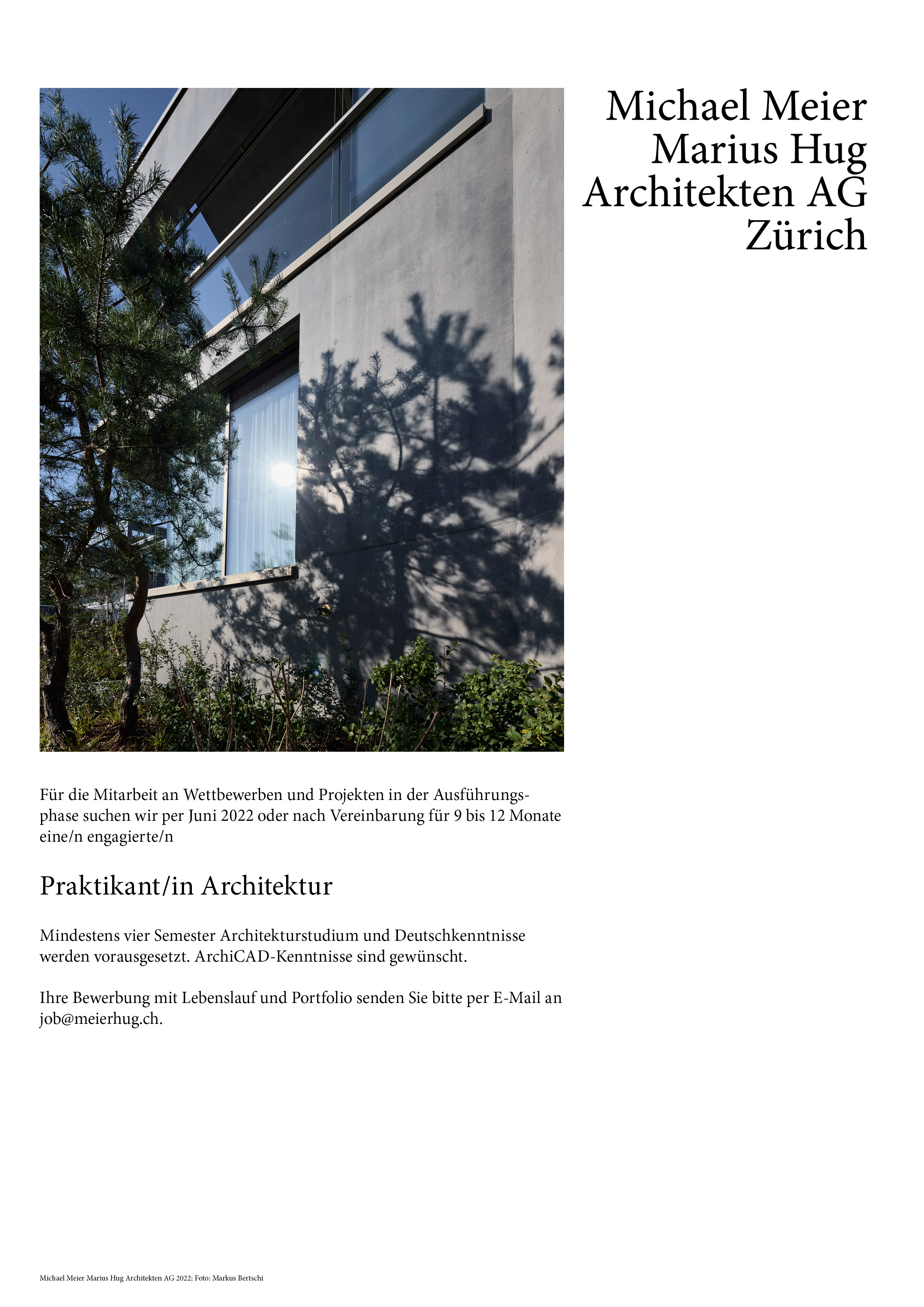 Praktium/Job Inserat