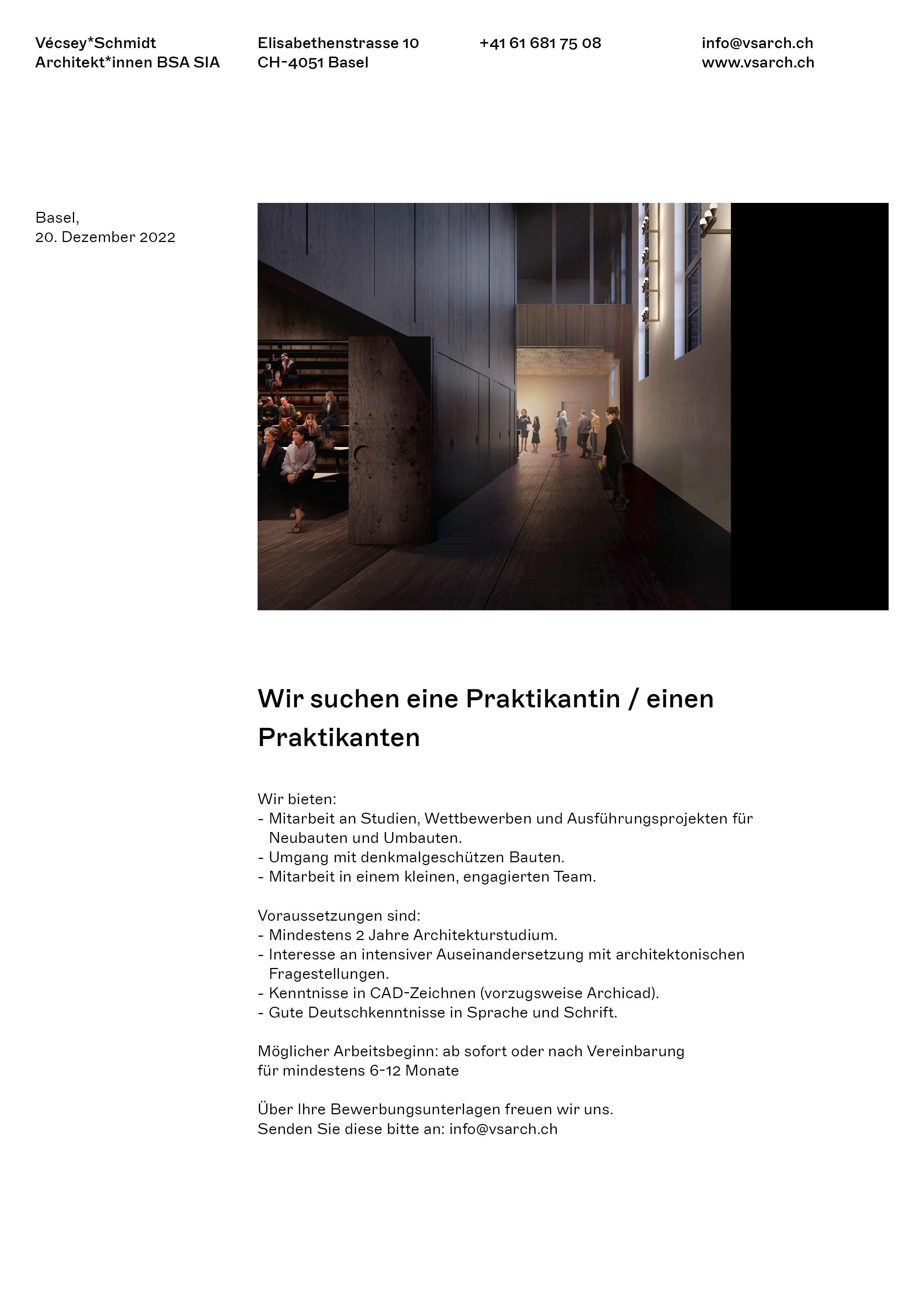 Praktium/Job Inserat