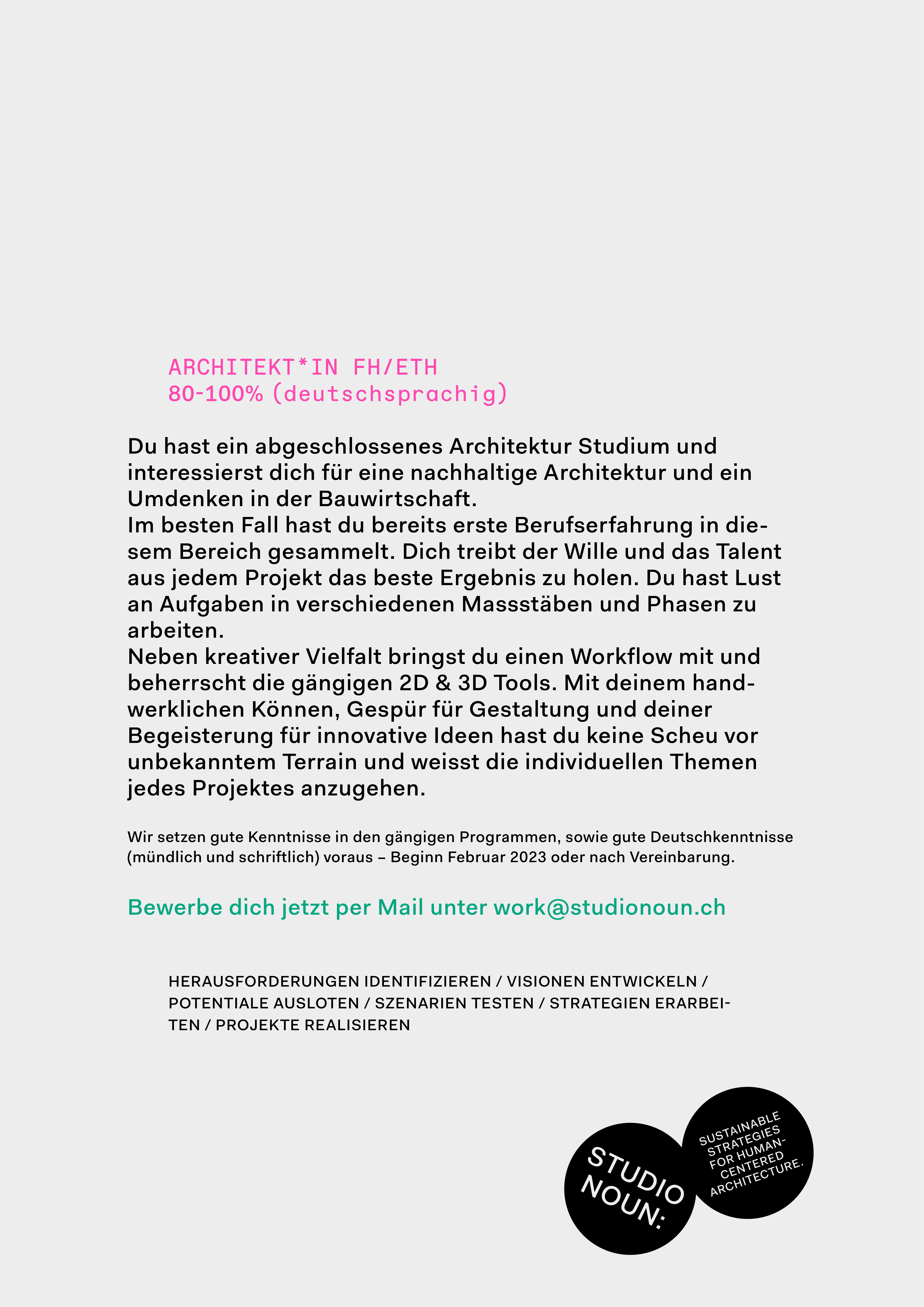 Praktium/Job Inserat