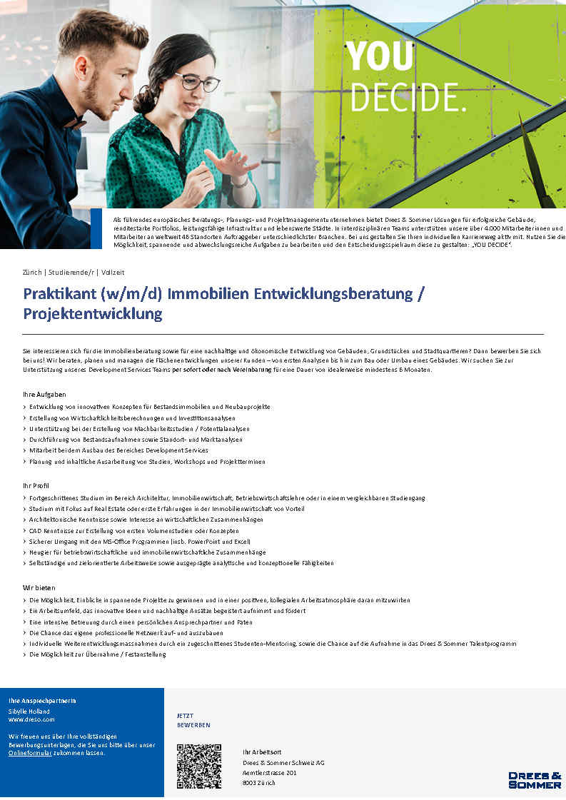 Praktium/Job Inserat