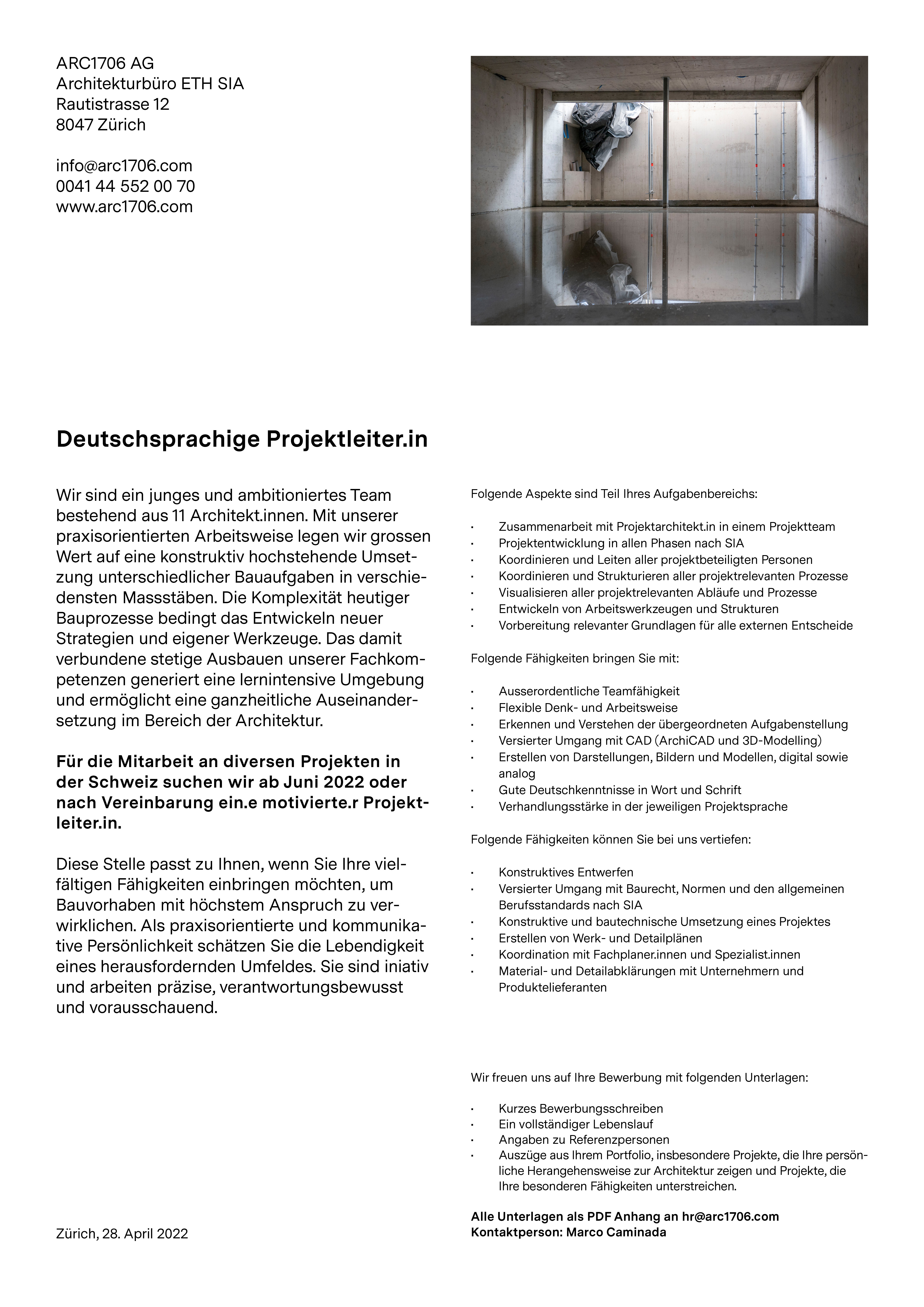 Praktium/Job Inserat